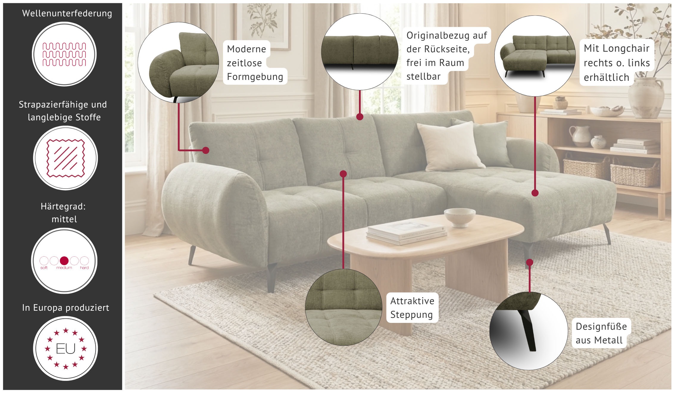 GOODproduct Canapé d'angle »Viborg«