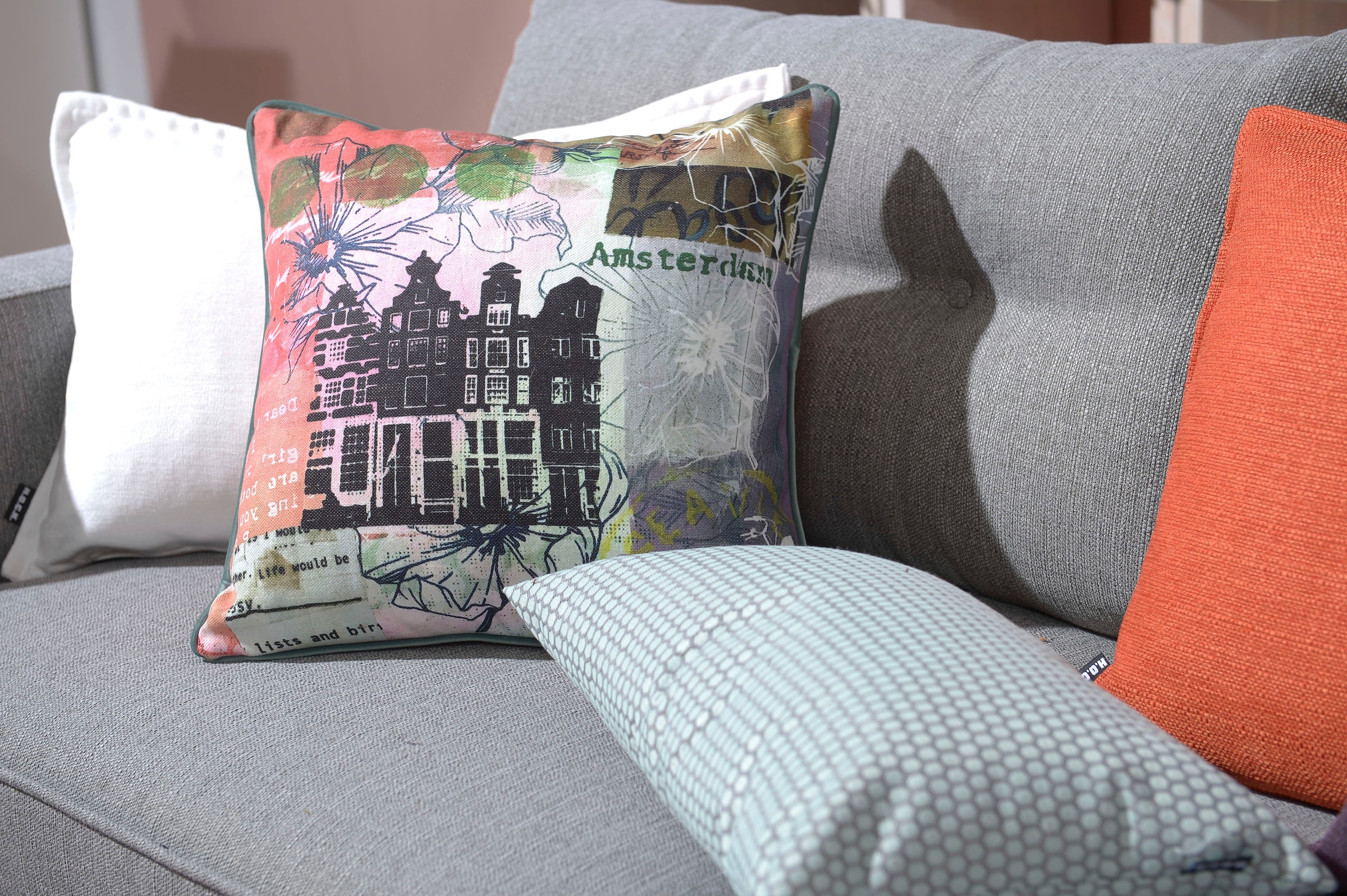 H.O.C.K. Dekokissen »Lieblingsstädte AMSTERDAM« mit Amsterdam-Motiv, Wendekissenhülle mit Füllung, 1 Stück