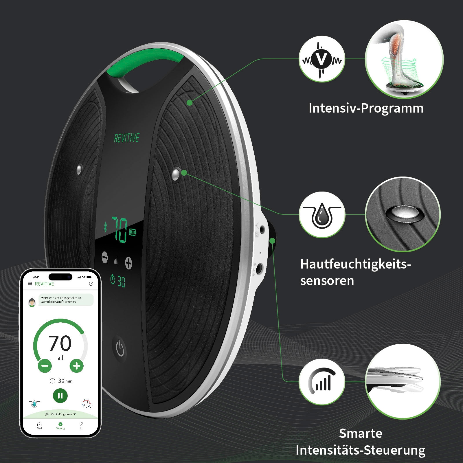 REVITIVE EMS-Fussmassage-Gerät »Medic Coach Durchblutungs-Stimulator« Effektive Knieschmerztherapie und bessere Durchblutung