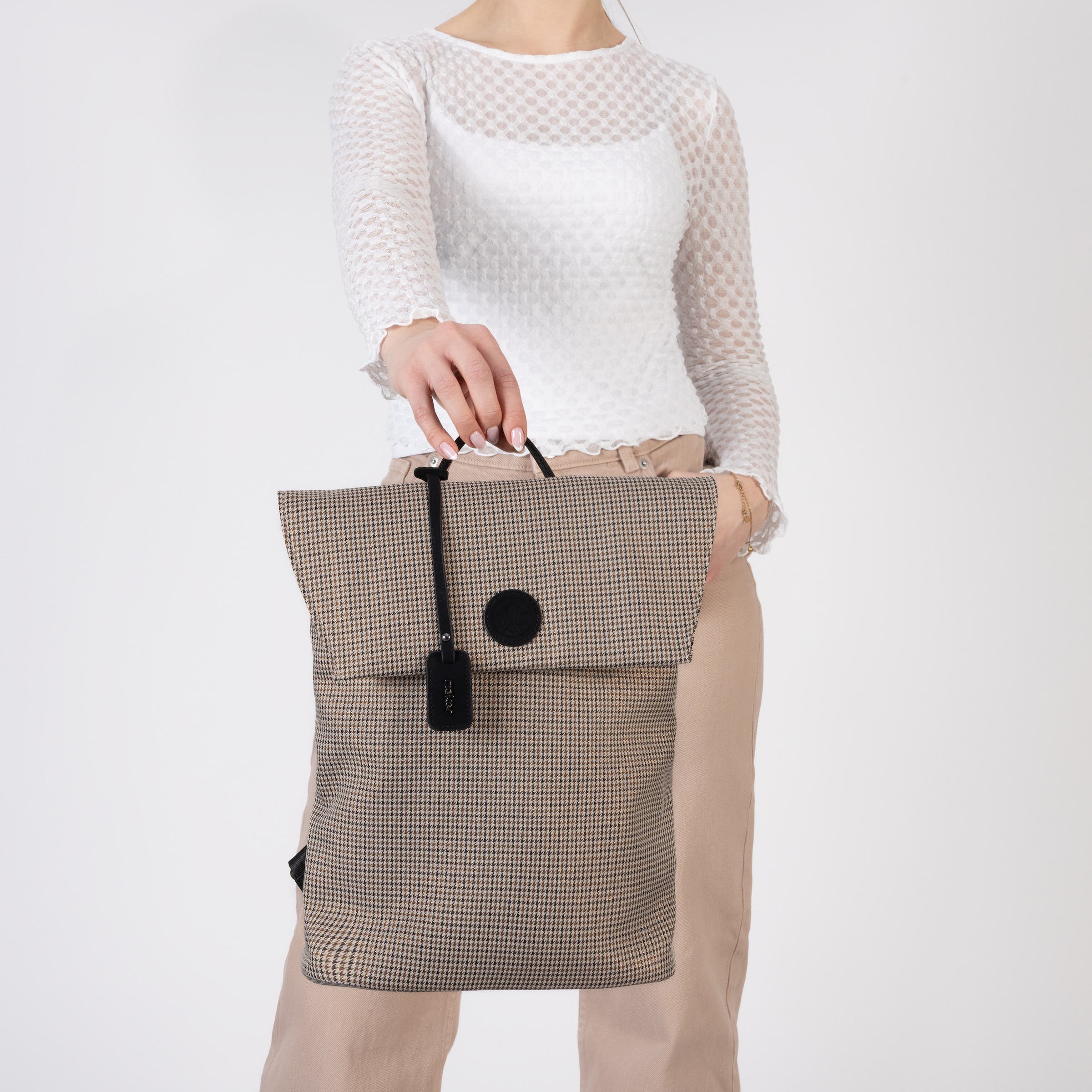 Rieker Sac à dos de ville sac à dos business avec motif Glencheck