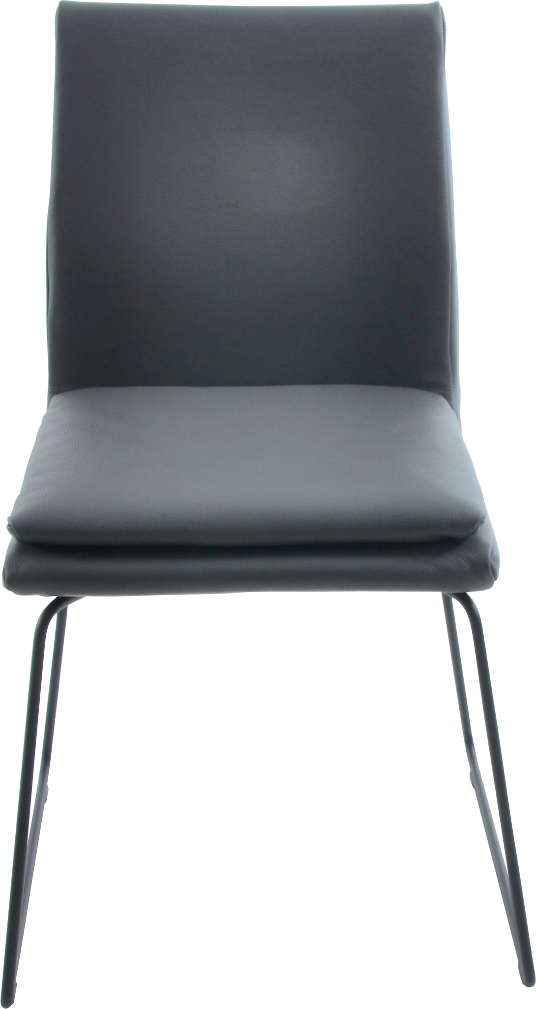 K+W Komfort & Wohnen Chaise de salle à manger »Creso Lederstuhl« () avec coussin d'assise et patin rond en métal noir structuré