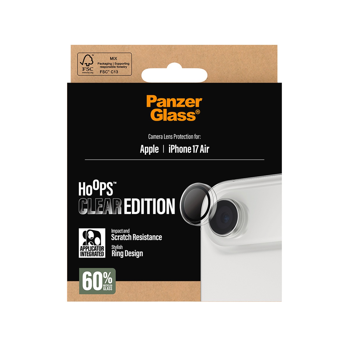 CARE by PanzerGlass Verre de protection pour appareil photo »Hoops Camera Lens Protector« für Apple iPhone Air Kameraschutz,Linsenschutz,Objektivschutz, kratz- & stossfest