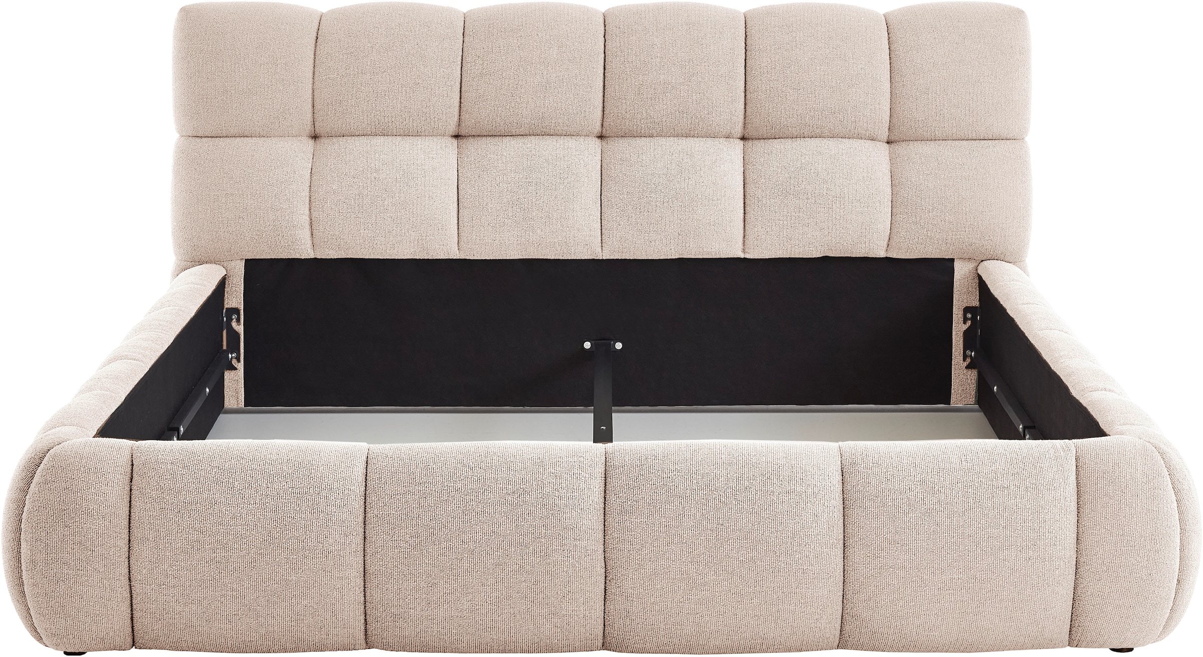 GOODproduct Lit rembourré »Sennor mit schönem gepolsterten Kopfteil« Lit rembourré, housse avec effet mélange