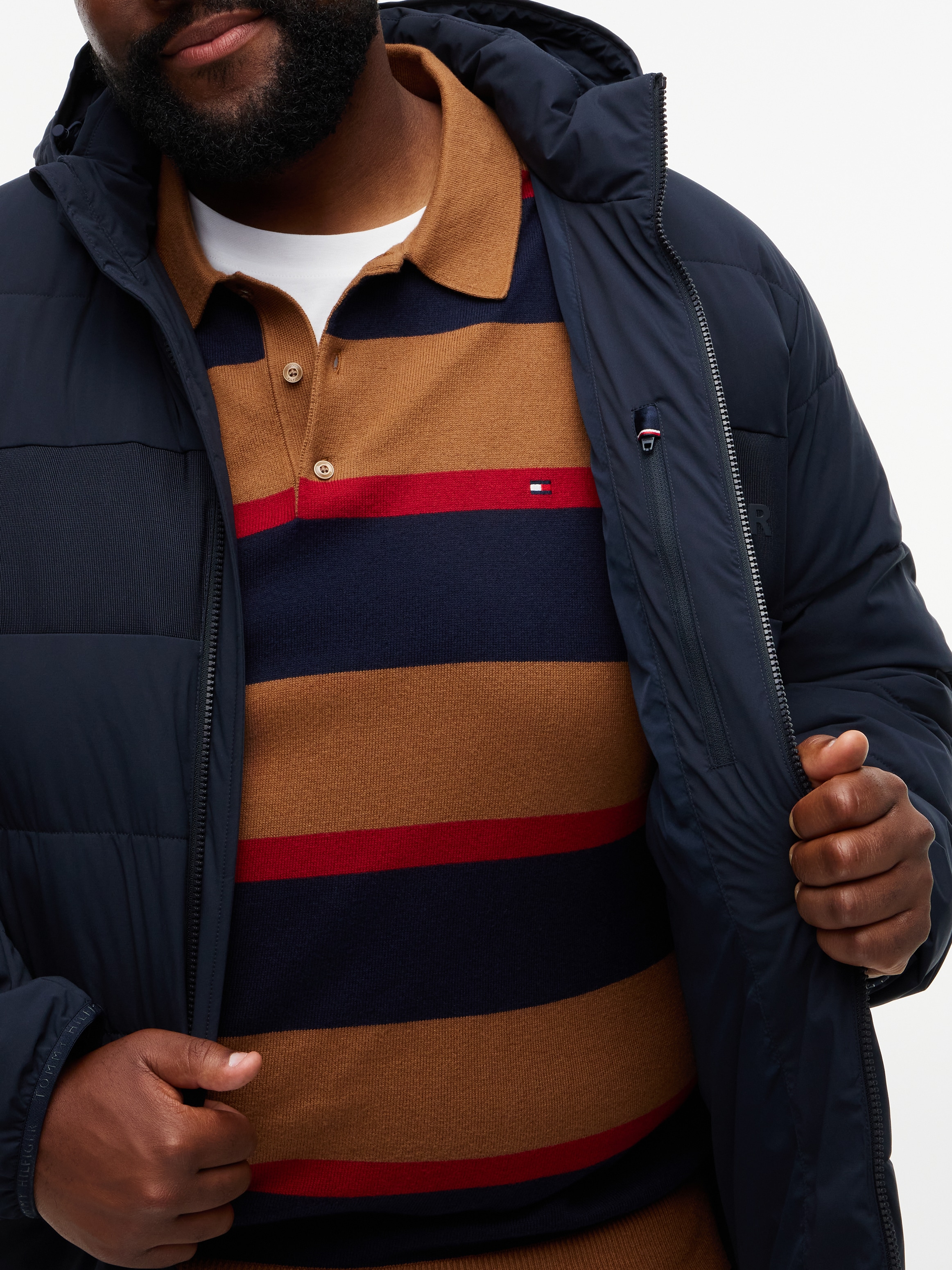Tommy Hilfiger Big & Tall Steppjacke »BT-DETACH HOODED BRANDED« mit Kapuze Grosse Grössen, normale Passform