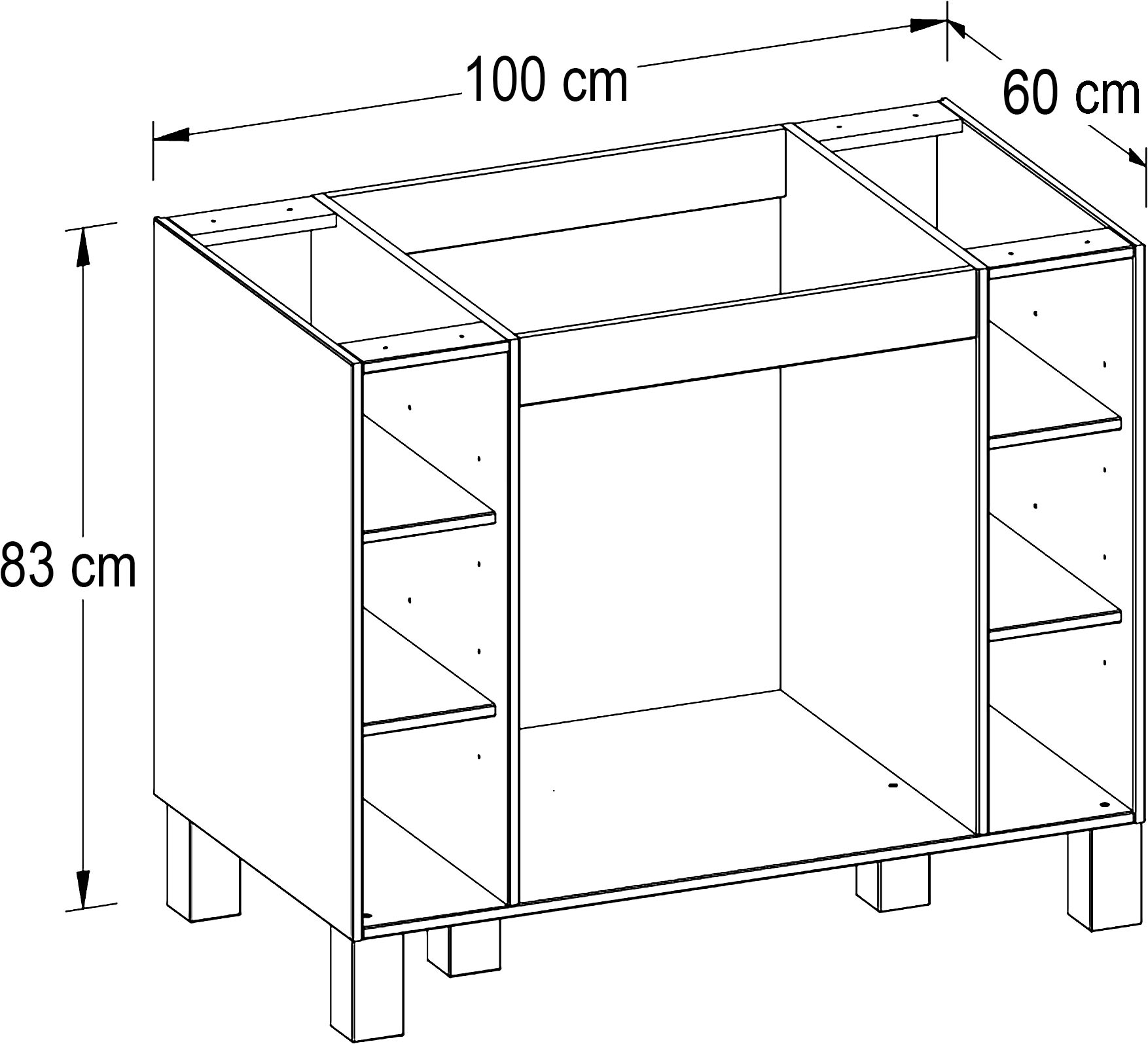 Home affaire Armoire encastrée pour cuisinière »Oslo« 100 cm de large, sans plan de travail, avec 6 étagères