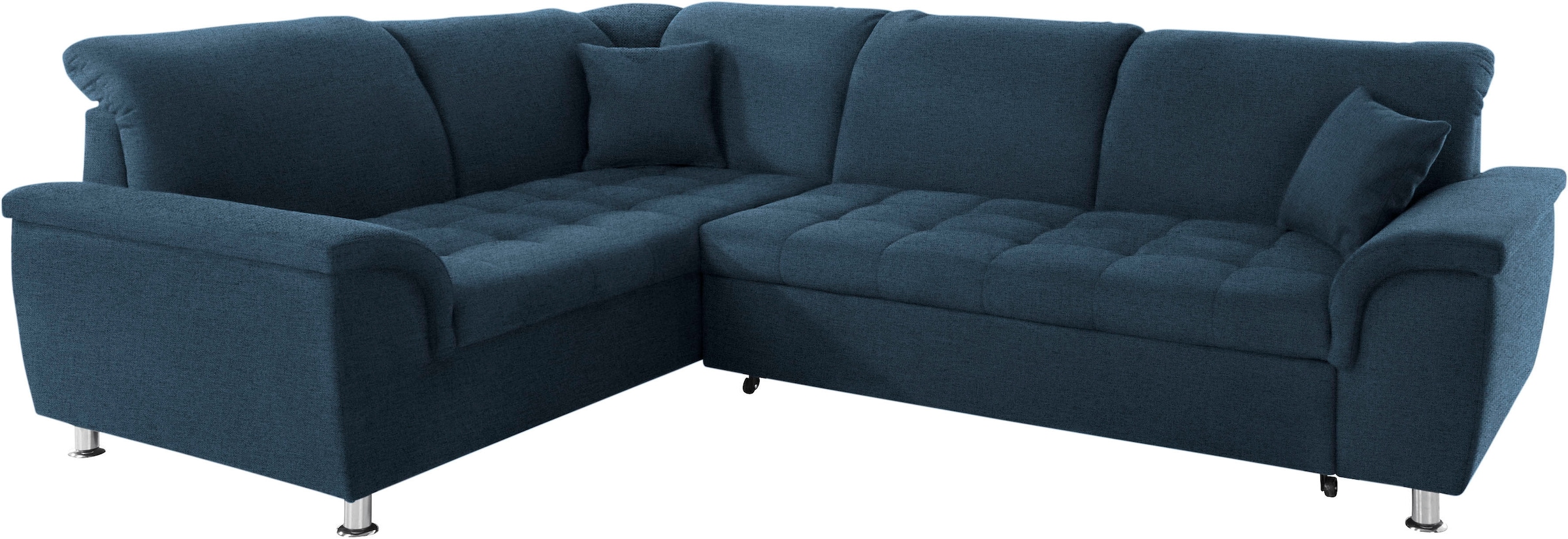 DOMO collection Canapé d'angle »FRANZI zeitlos und elegant, moderne Sitzheftung, L-Form« au choix avec réglage de la tête (largeur alors : 275 cm)