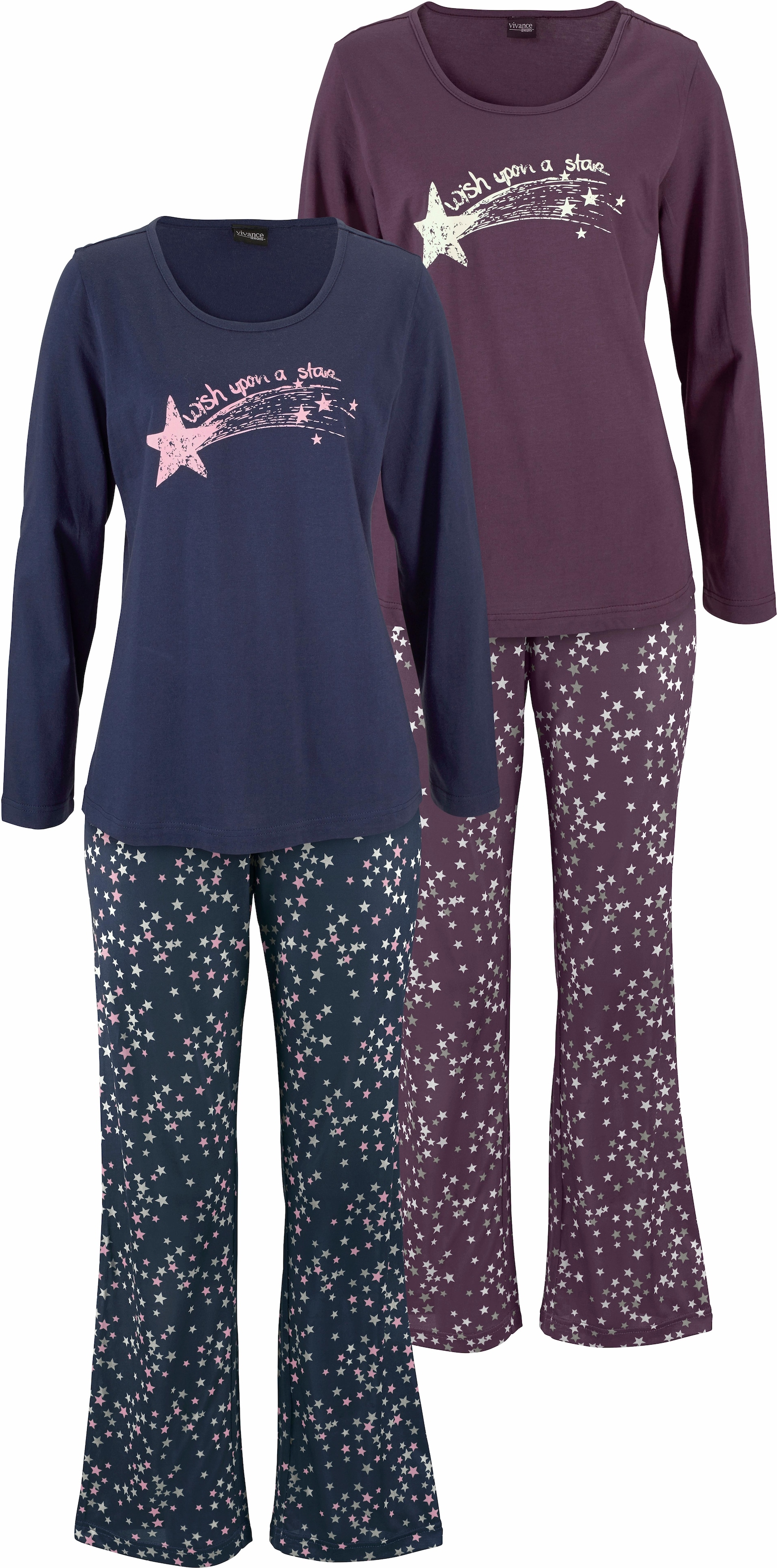 Vivance Dreams Pyjama 2 Stück, 4 Stk. tlg., mit Sternenprint