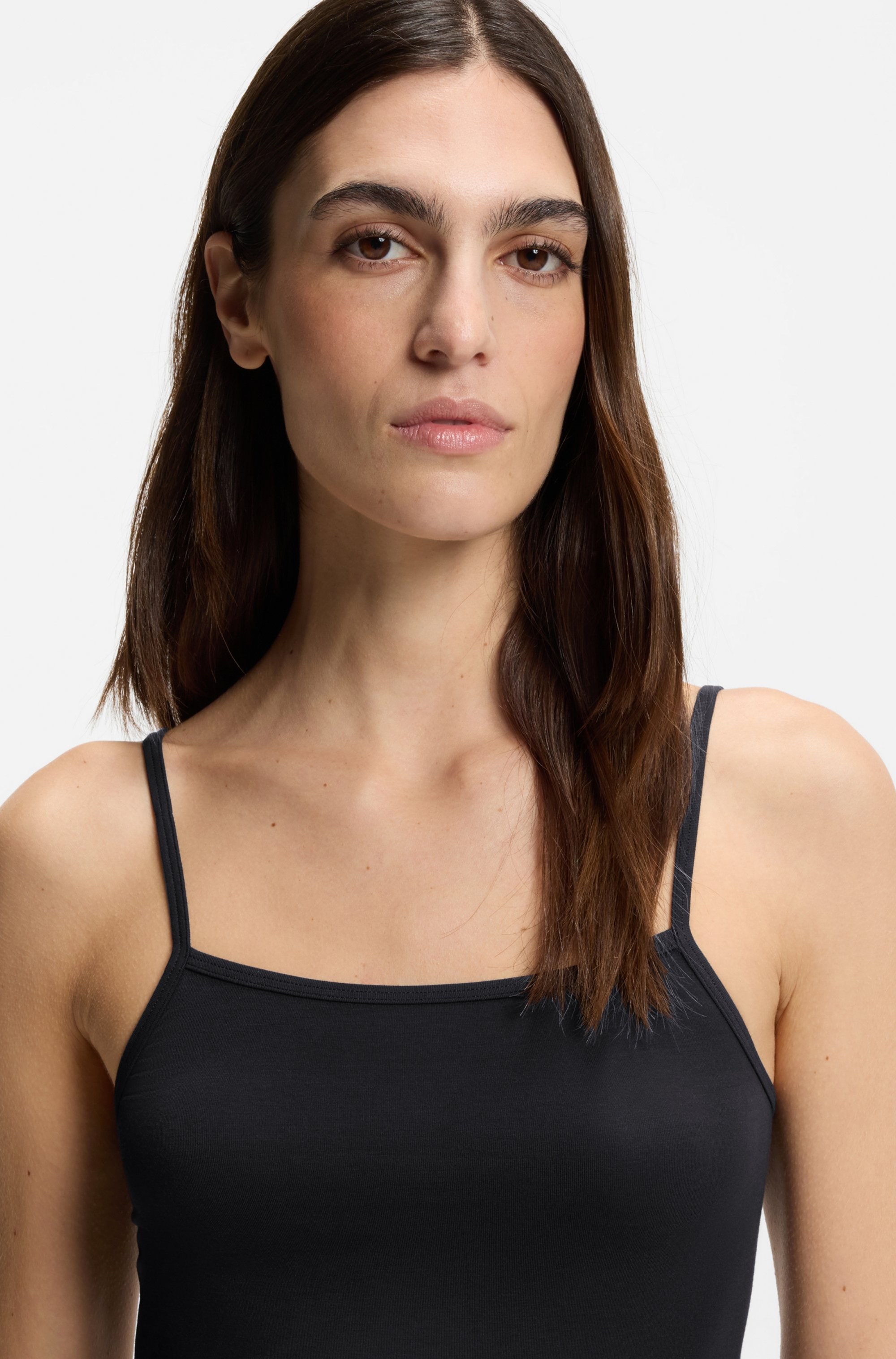 BOSS Top à bretelles spaghetti aus Stretch-Jersey mit verstellbaren Riemchen