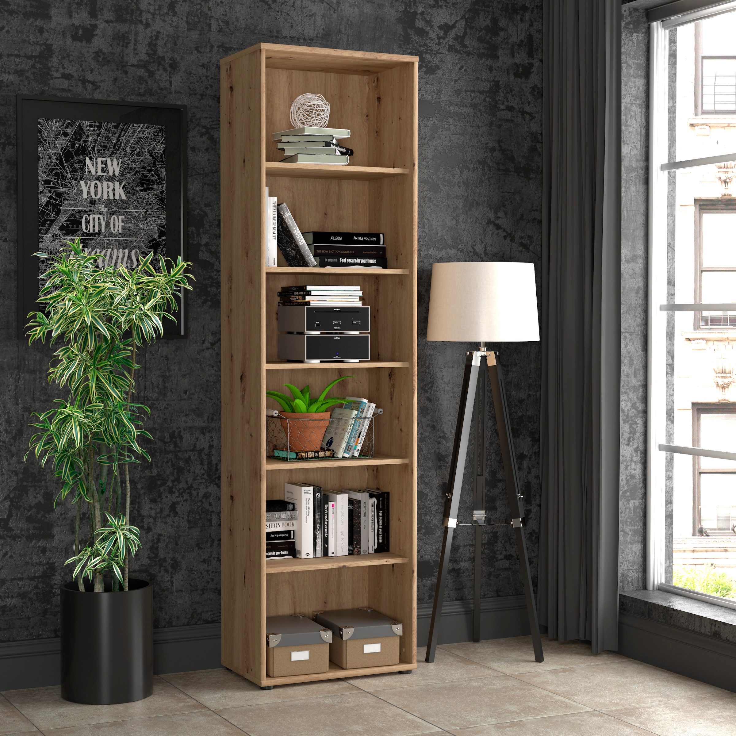 FORTE Étagère »Tempra, Mehrzweckregal schmal, Höhe 197,5 cm, 5 Ablageböden« hauteur env. 197,5 cm