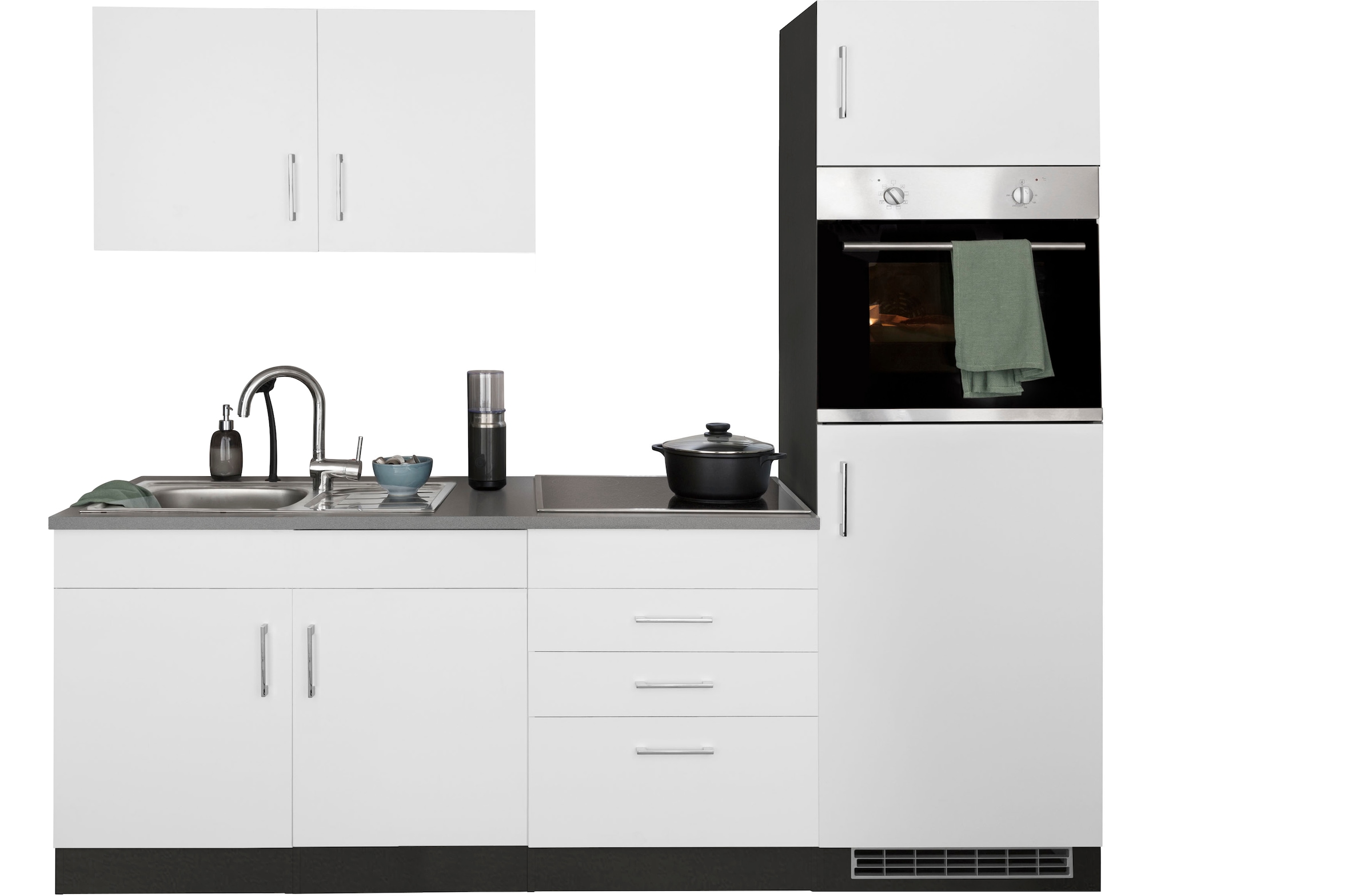 KOCHSTATION Kitchenette »KS-Paris – Küchen mit einzigartigen Fotomotiven auf den Fronten« largeur 220 cm, au choix avec appareils électriques et induction