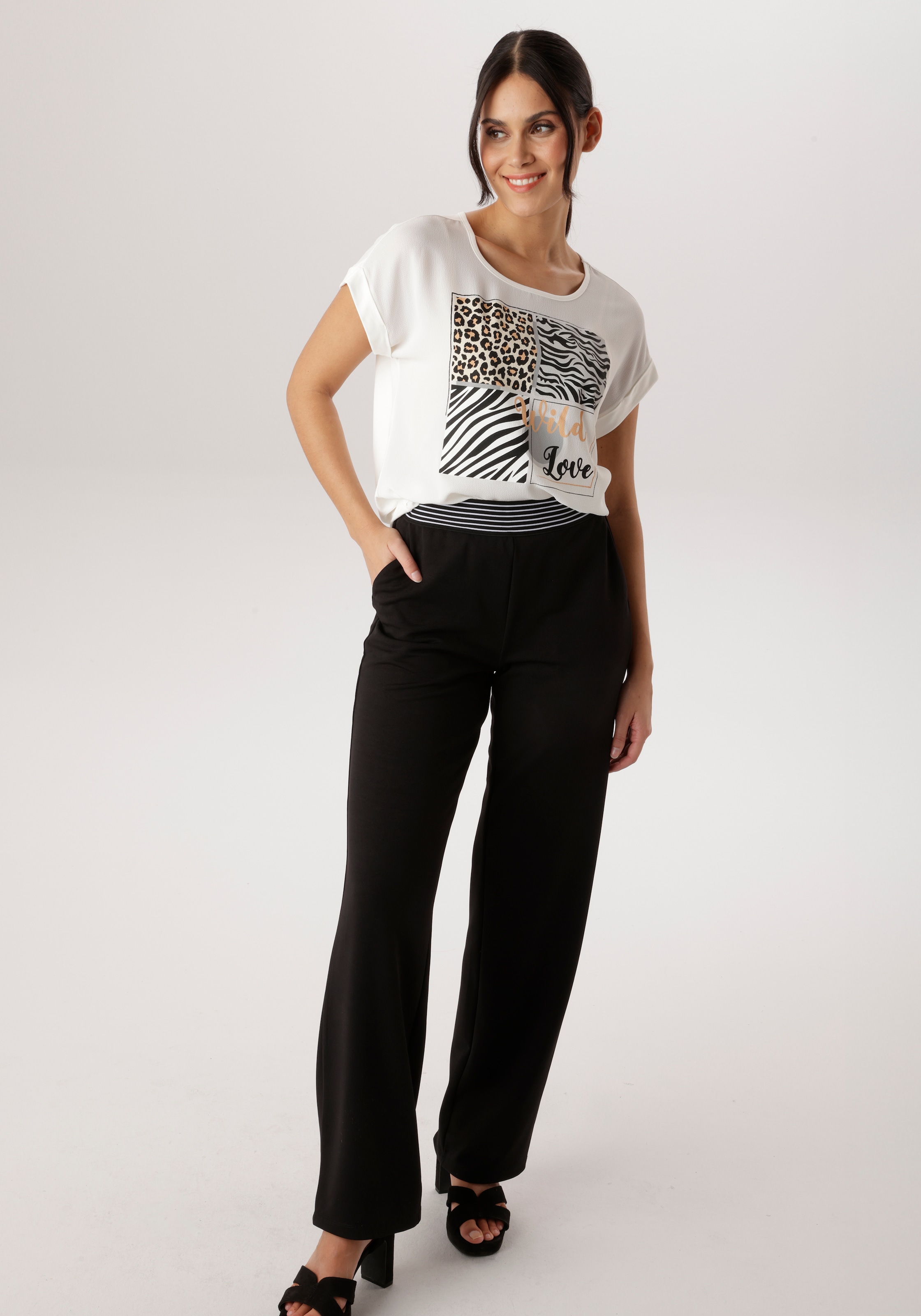 Aniston SELECTED Shirtbluse im Materialmix - NEUE KOLLEKTION