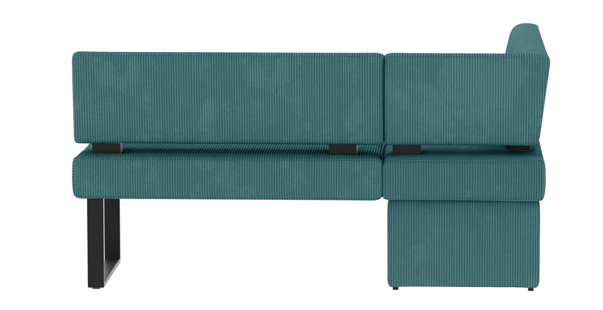 GOODproduct Ensemble de bancs d'angle »Oliver« Ensemble, 4 pièces, 4 cuis tlg. banquette d'angle avec suspension ondulée sous l'assise, table en chêne massif