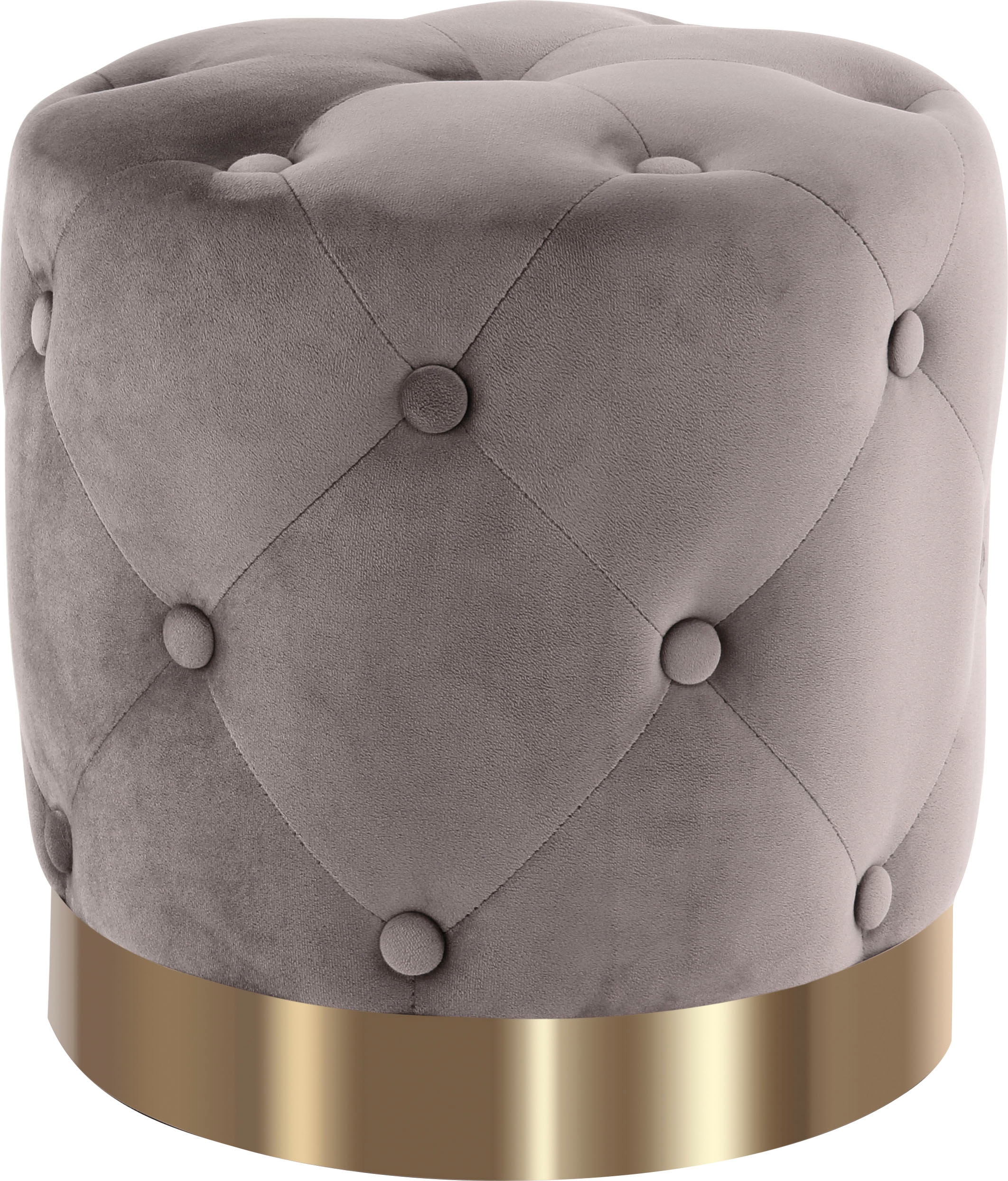 Kayoom Pouf »Hocker Piano 225,  in dekorativem Design, mit weichem Velvet-Bezug« 1 cuis tlg. rund, glamourös, hochwertig, gesteppt, mit eingelassenen Dekoknöpfen