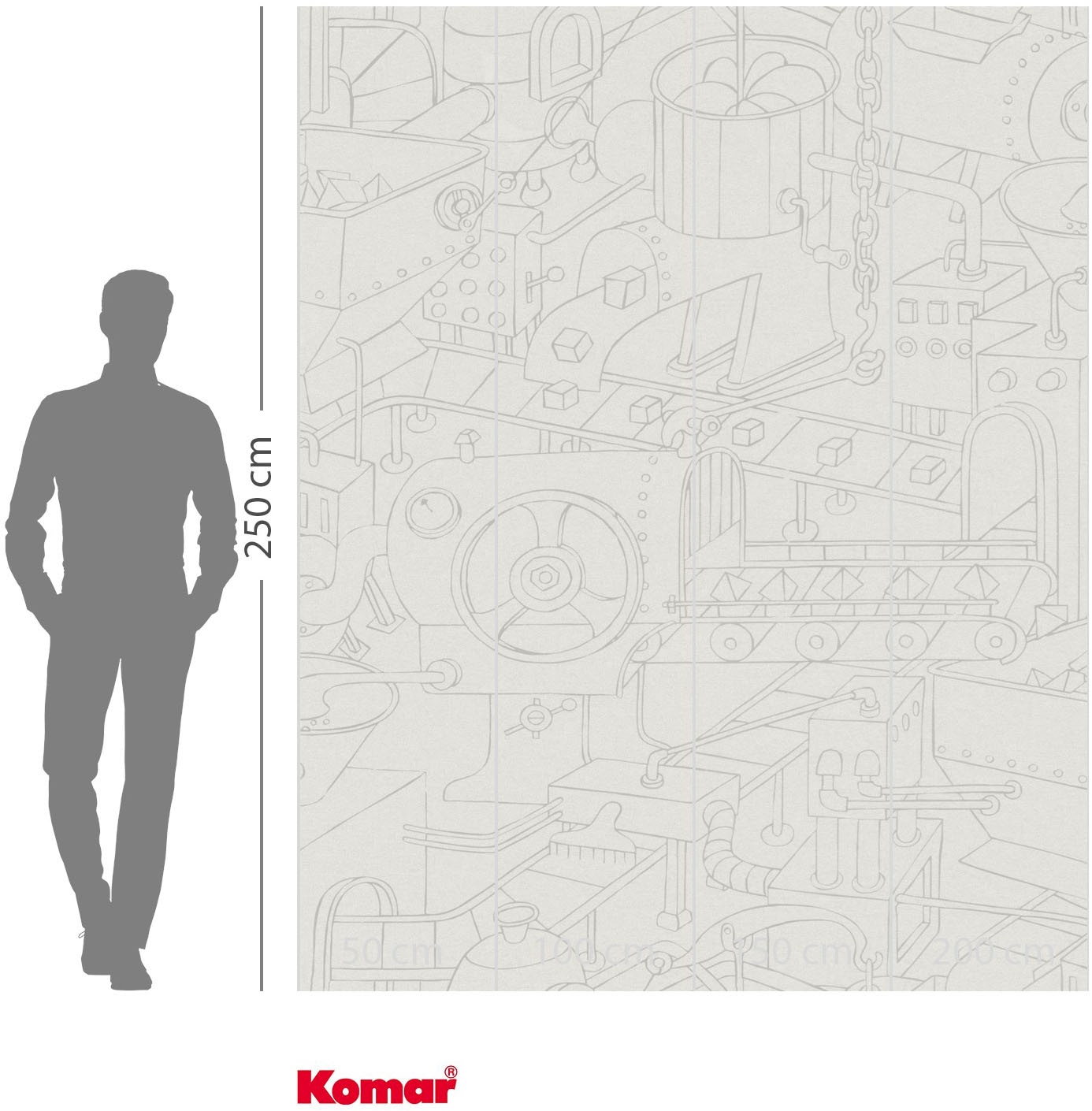 Komar Papier peint photo »Vlies Fototapete - Doodle Factory - Grösse 200 x 250 cm« Motif | imprimé lisse