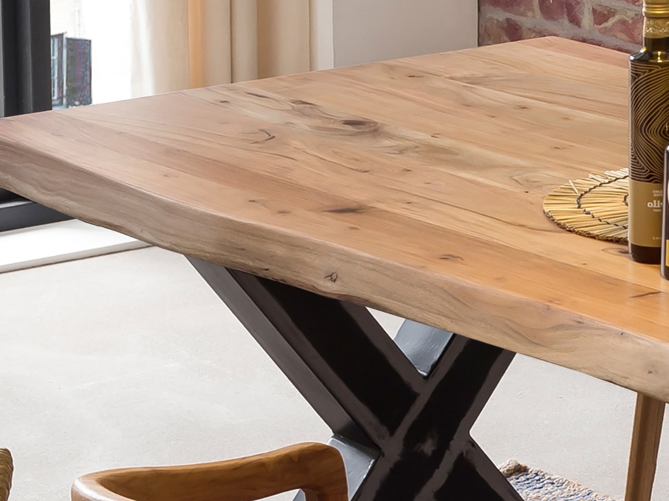 SIT Plateau de table »Manavgat aus massiver Akazie mit natürlicher Baumkante« 1 cuis tlg. Plateau en bois d'acacia de 56 mm d'épaisseur avec chant naturel comme sur l'arbre