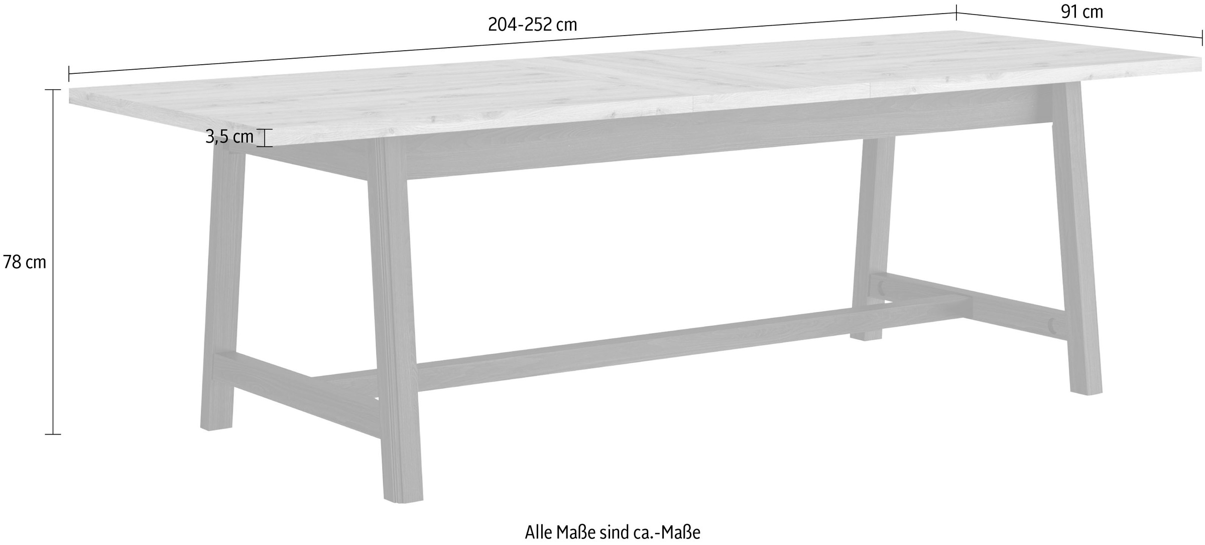 Gami Table de salle à manger »Sequoia« 1 cuis tlg. Wohnzimmer-Programm in Landhaus- und Industrial-Dekor