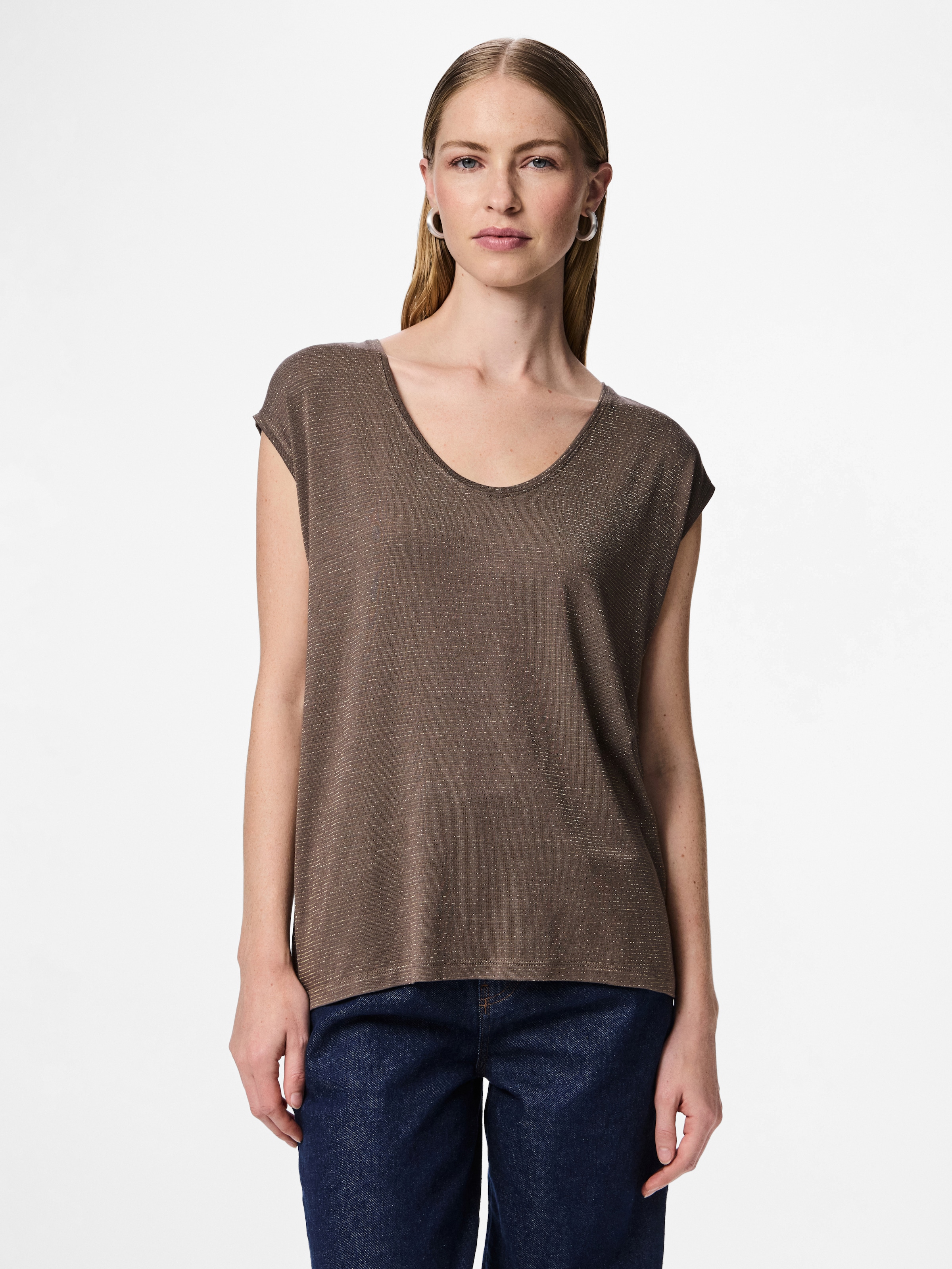 pieces Kurzarmshirt »PC BILLO« Viskosemischung, loose fit