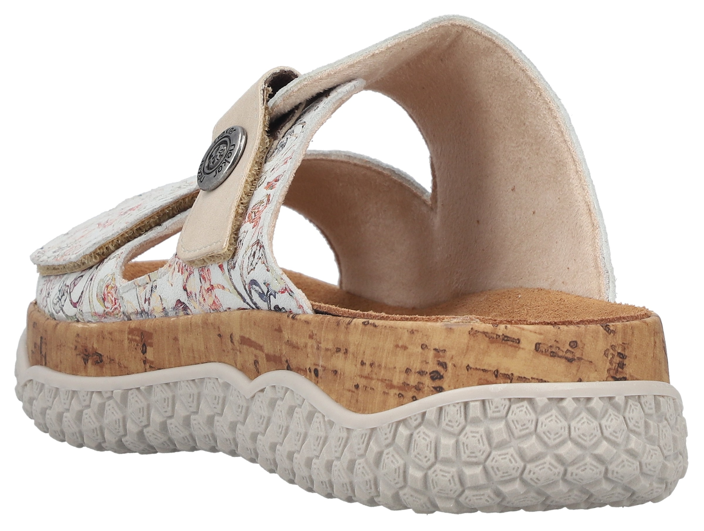 Rieker Pantolette  Sommerschuh, Schlupfschuh, Hausschuh mit Klettriemchen