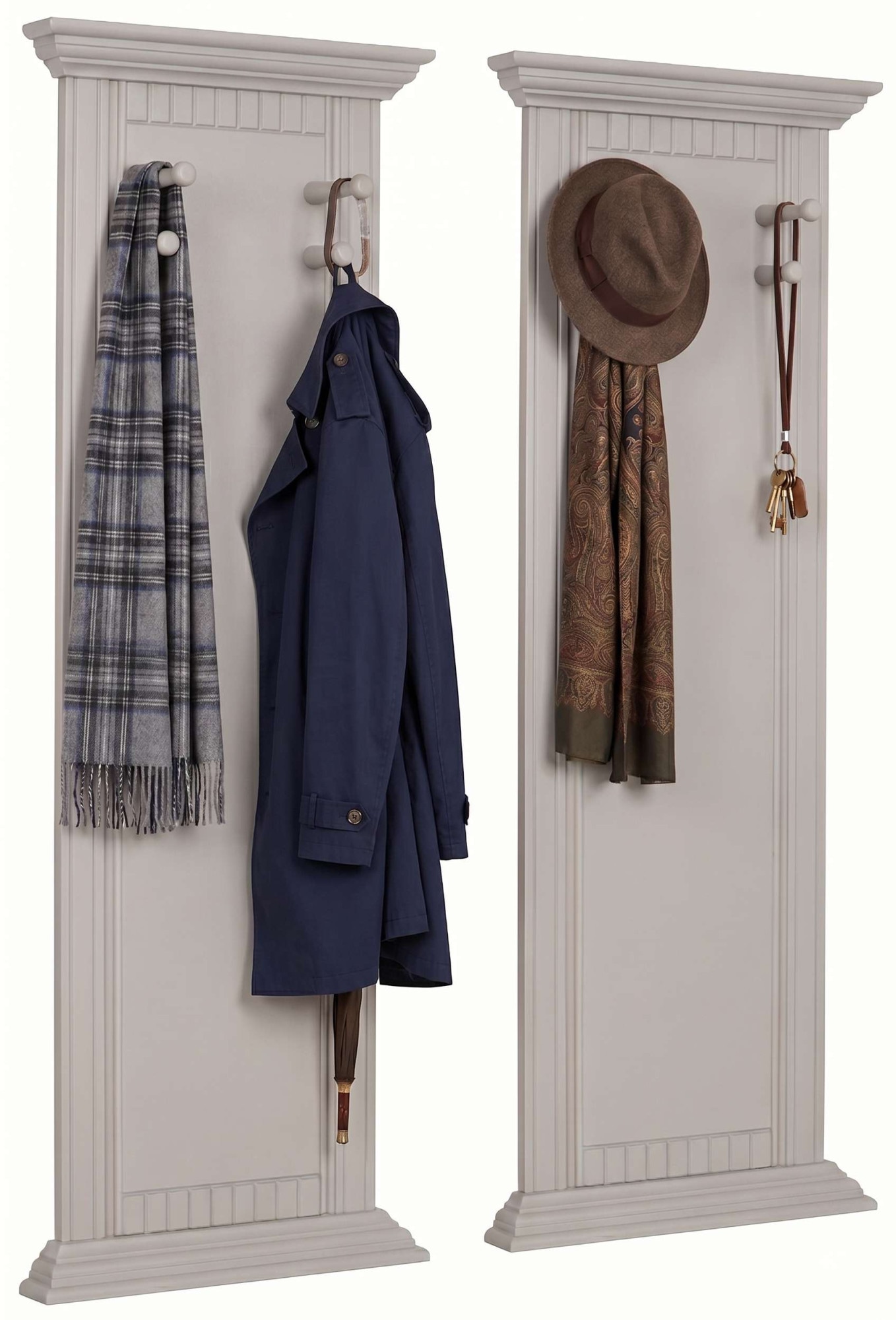 GOODproduct Panneau de vestiaire »Rustic, Set aus 2 Paneelen, Landhausstil« 2 cuis tlg. en pin massif, avec rainures décoratives