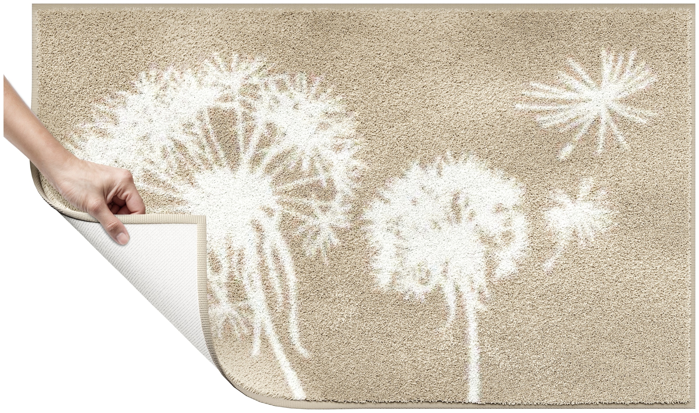 Grund Tapis de bain »Pusteblume, Badvorleger, Badezimmer Teppich, sehr weich« Höhe 20 mm weiche Haptik, auch als 2-teiliges Set erhältlich, Made in Europe