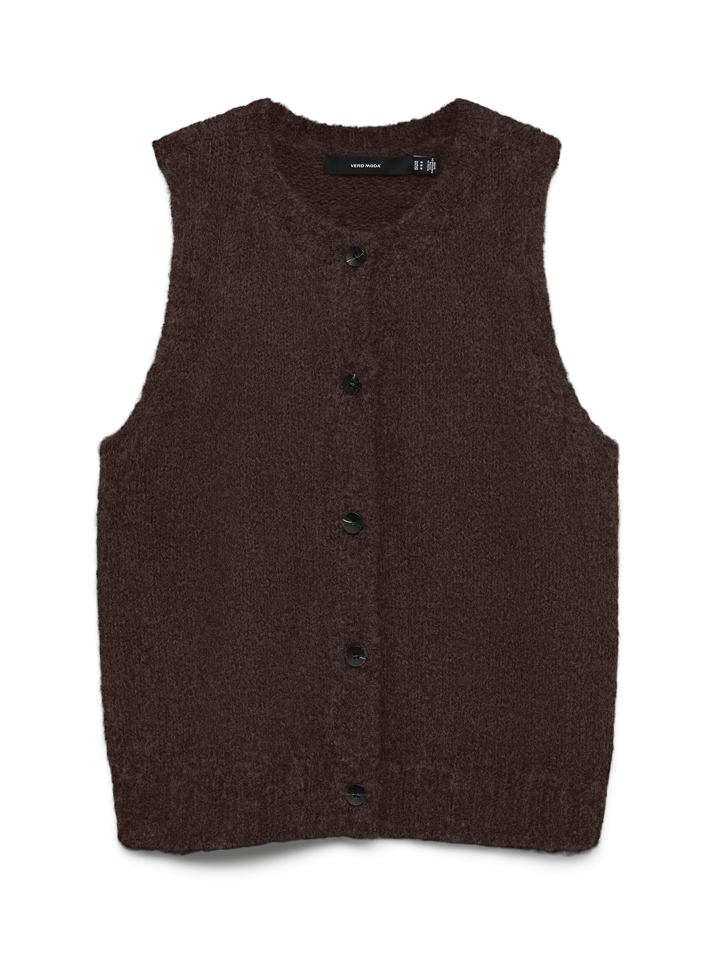 Vero Moda Gilet tricoté »VMNOVAH SL O-NECK BUTTON VEST NOOS« mélange de matières, coupe ample