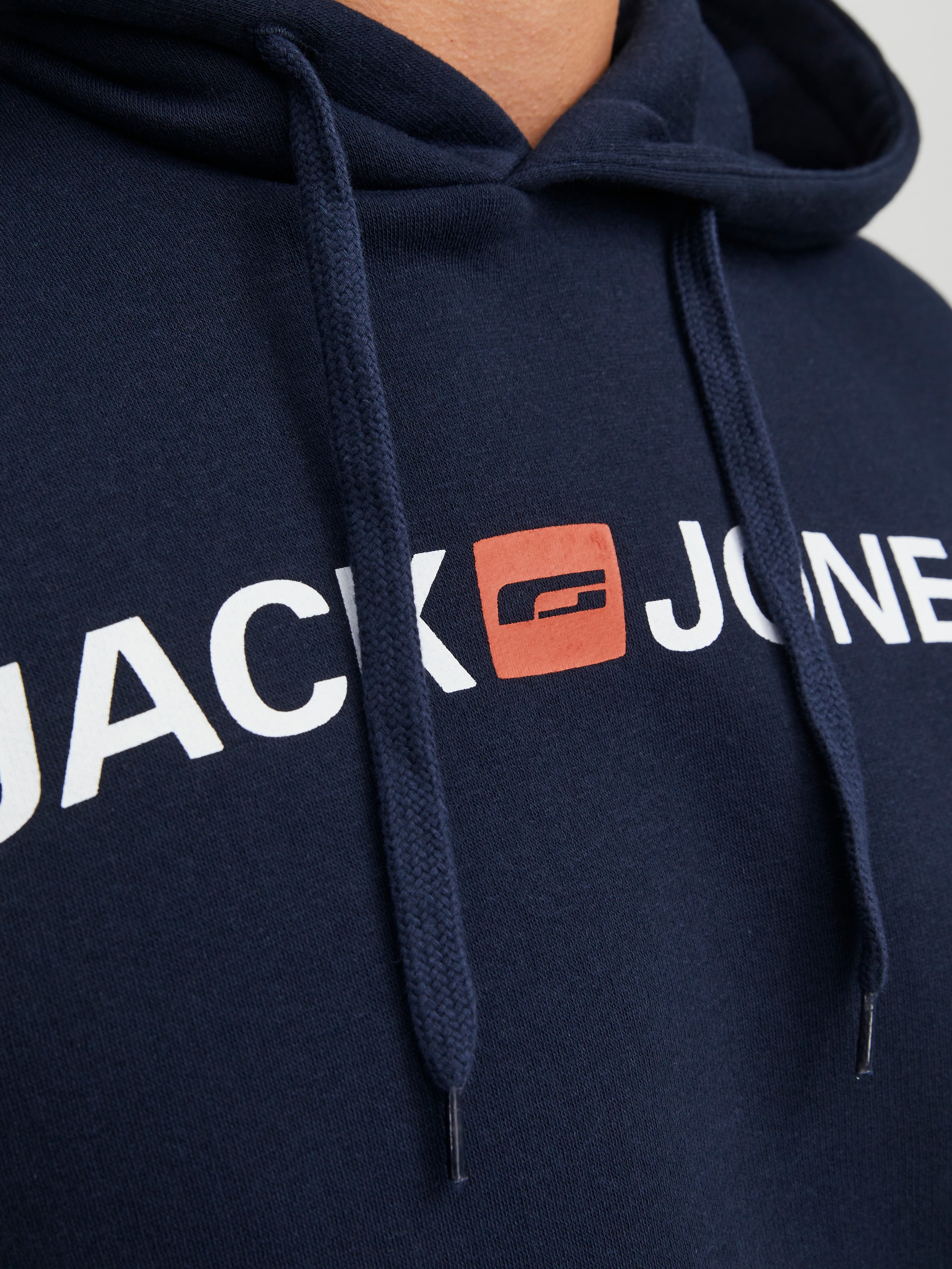 Jack & Jones Sweat à capuche »JJECORP Hoodie mit Logo und hohem Tragekomfort«, bedruckt, casual, regular fit, Baumwollmischung, Rundhals
