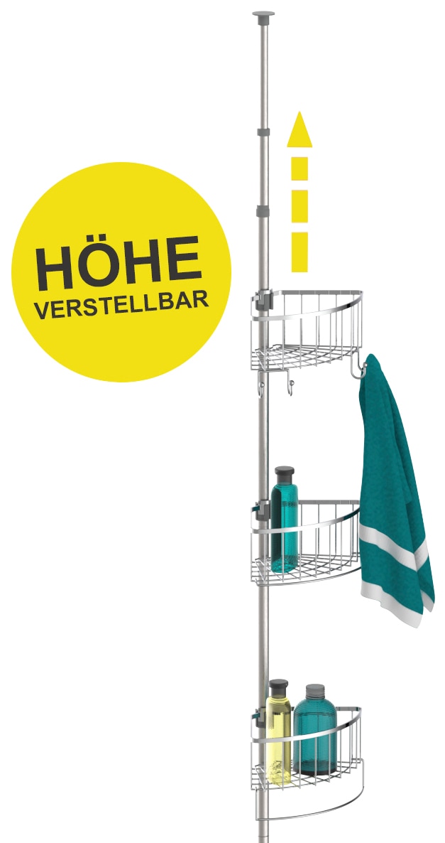 Eisl Duschregal »Teleskop« höhenverstellbar, 4 abnehmbare Körbe, Edelstahl, leichte Montage