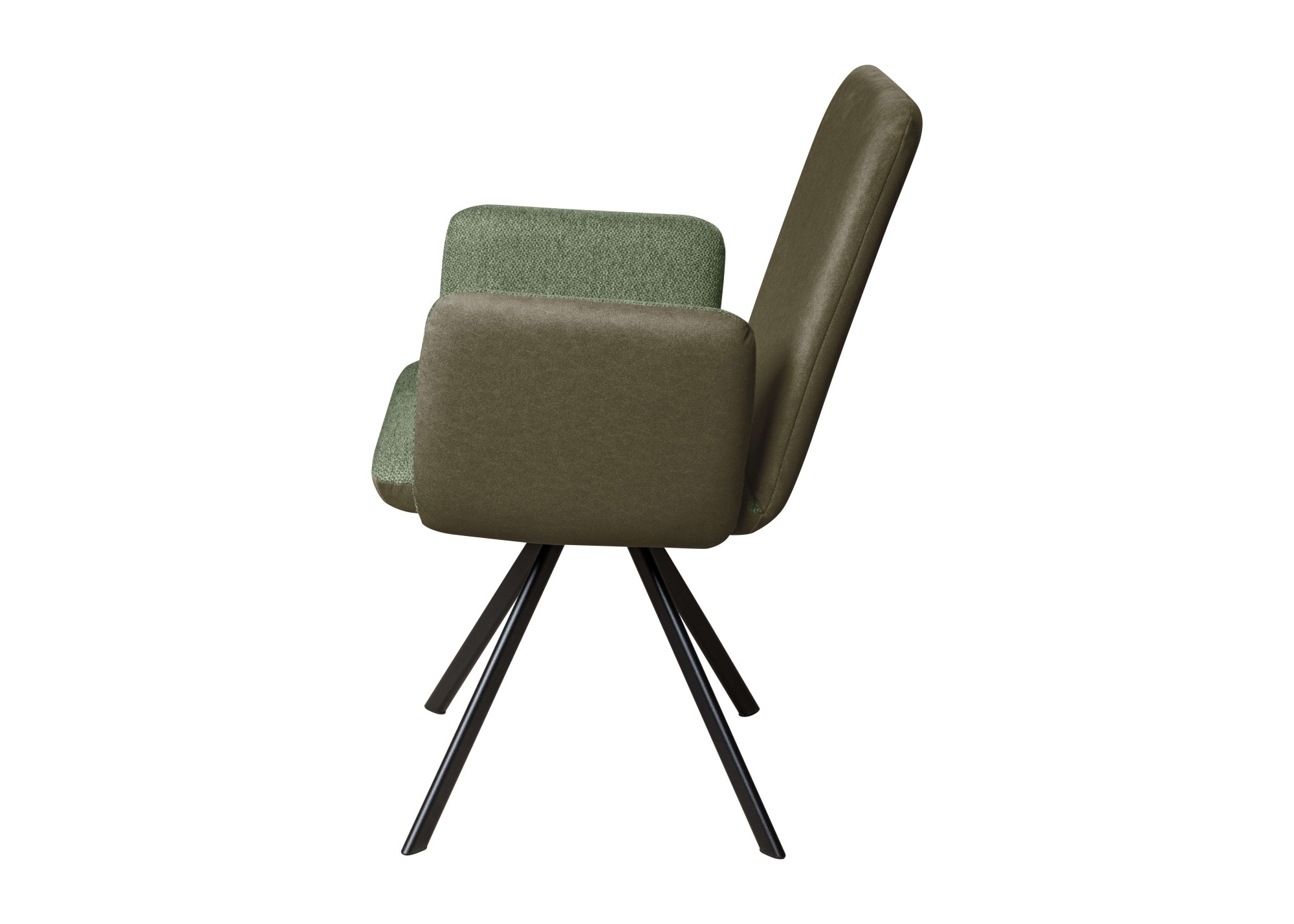 GOODproduct Armlehnstuhl »Gabi Polsterstuhl, Esszimmerstuhl, Küchenstuhl, 4-Fussstuhl« () Gestell aus matt-schwarzem Flachmetall, stabil, 2-Stoff-Design