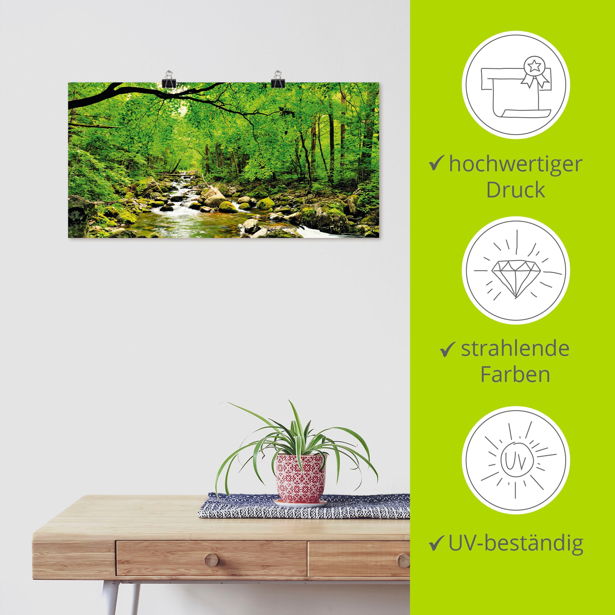 Artland Wandbild »Herbstwald Fluss Smolny« Wald 1 Stk. tlg. als Leinwandbild, Poster in verschied. Grössen