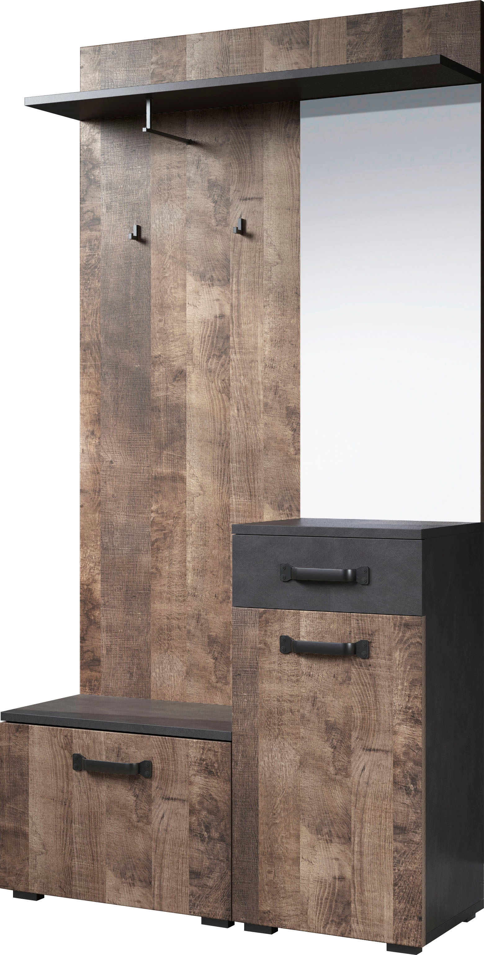 Home affaire Garderobenschrank »Saragossa« Kompaktgarderobe, Tür, Schublade, Klappe - (B/T/H) 104/32/190 cm
