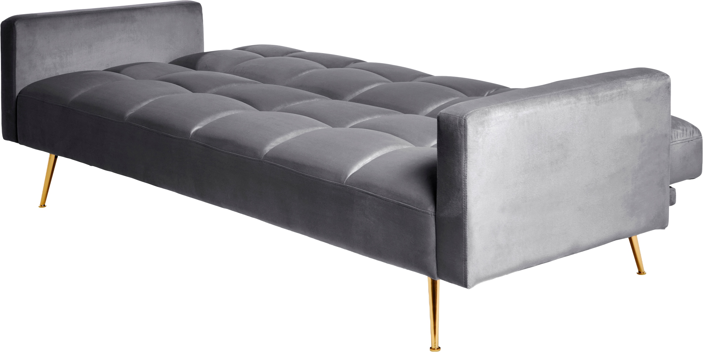Jahnke Schlafsofa »CHILLAX POSH« mit Schlaffunktion, edler Samtstoff & Füsse im Gold-Look, Breite 213 cm