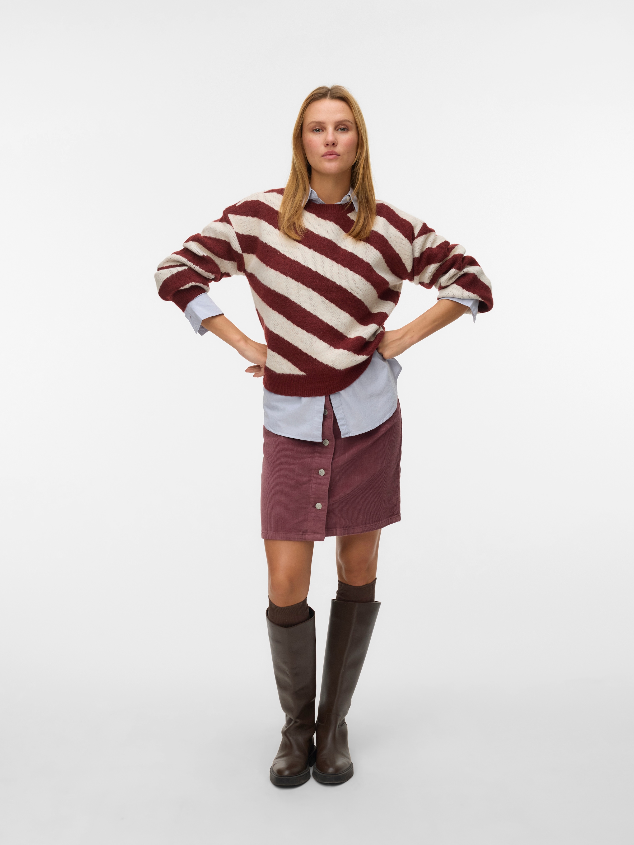 Vero Moda Pull à col rond »VMLARA LS O-NECK PULLOVER GA BOO REP«