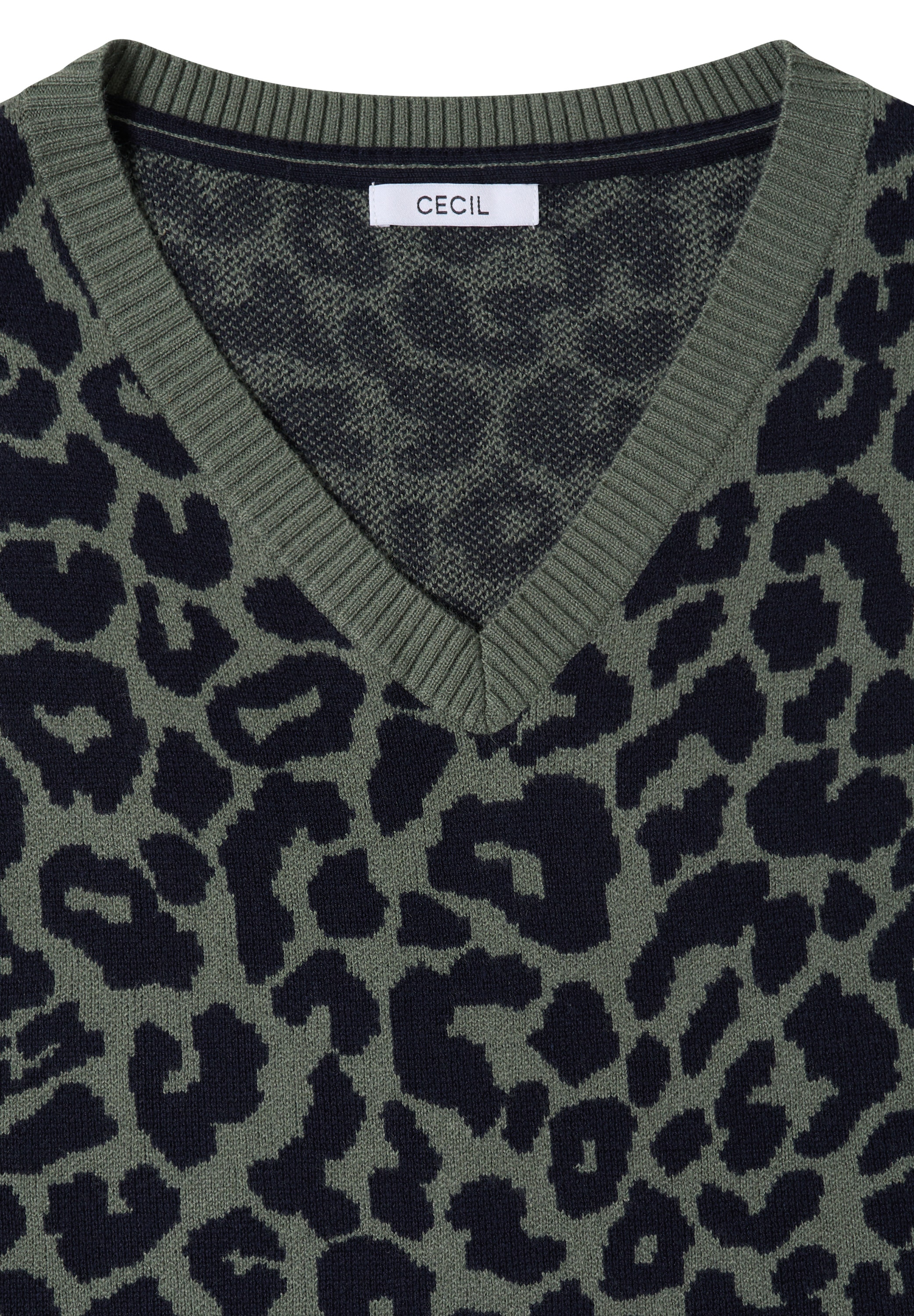 Cecil Pull-over gilet d'été avec col en V et motif léopard