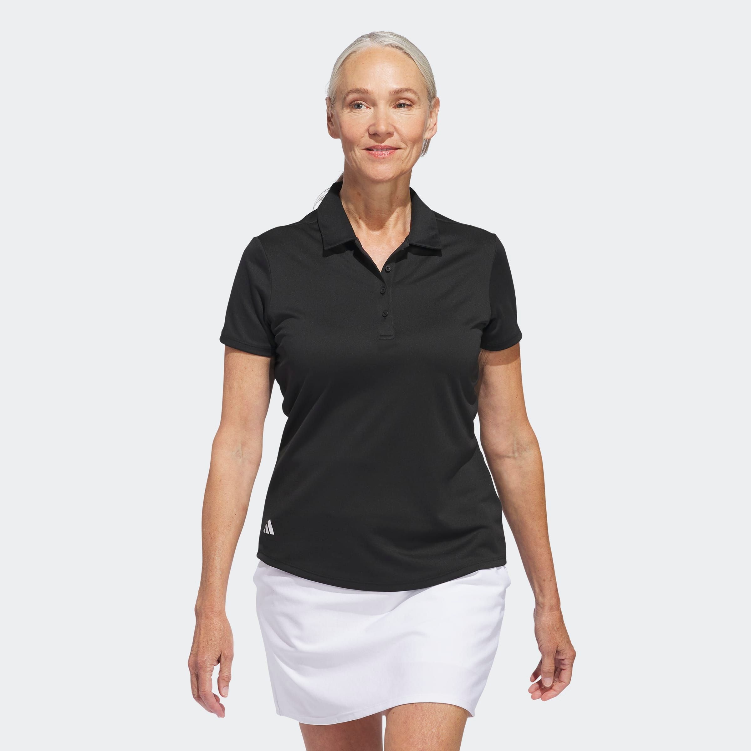 adidas Performance Poloshirt »SOLID PERFORMANCE SHORT SLEEVE FÜR DAMEN« mit Druckknopfverschluss, aus Polyester, leichtes Pikeematerial