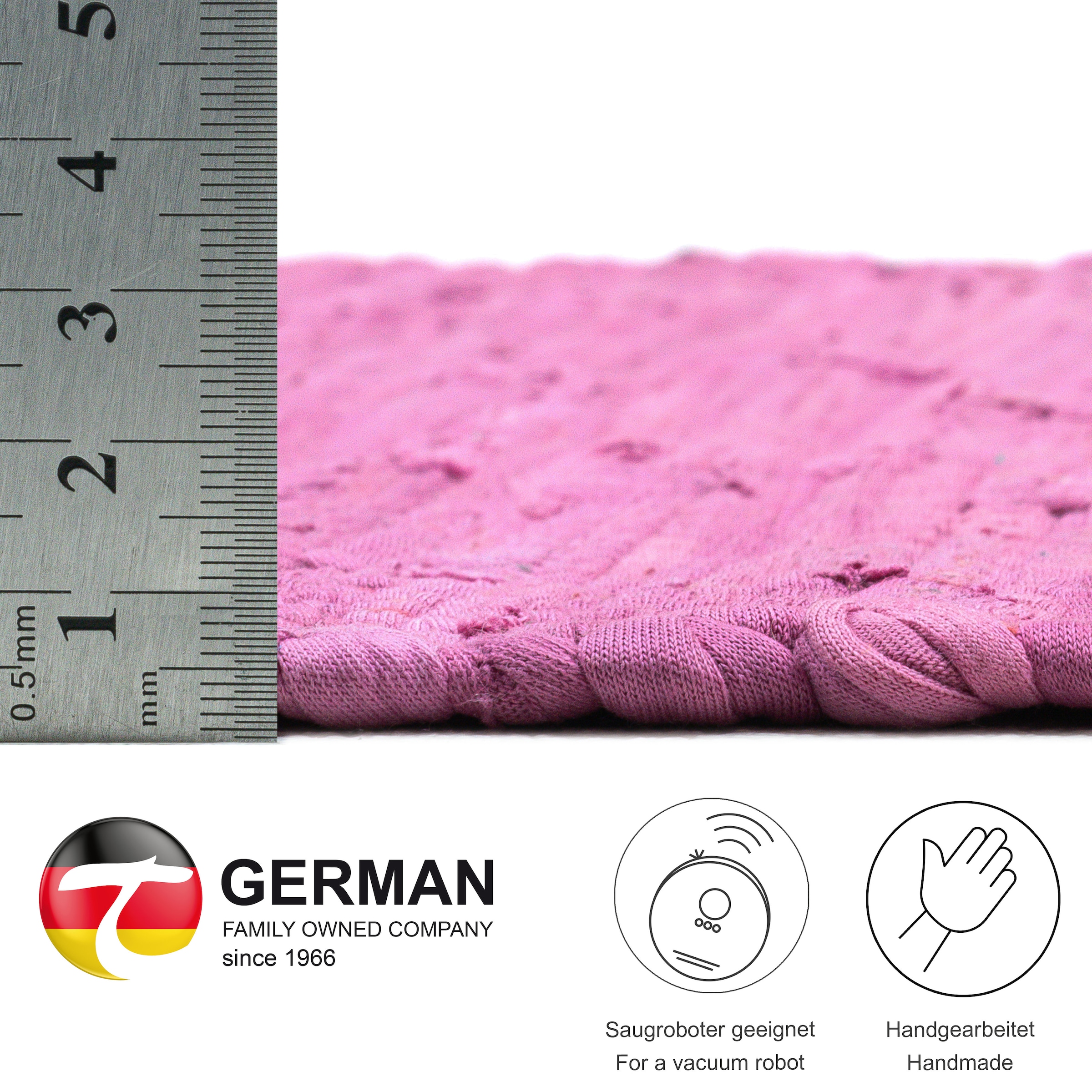 THEKO Teppich »Happy Cotton Fleckerl, handgewebt« rechteckig 5 mm Höhe Flachgewebe, reine Baumwolle, meliert, mit Fransen, auch als Läufer