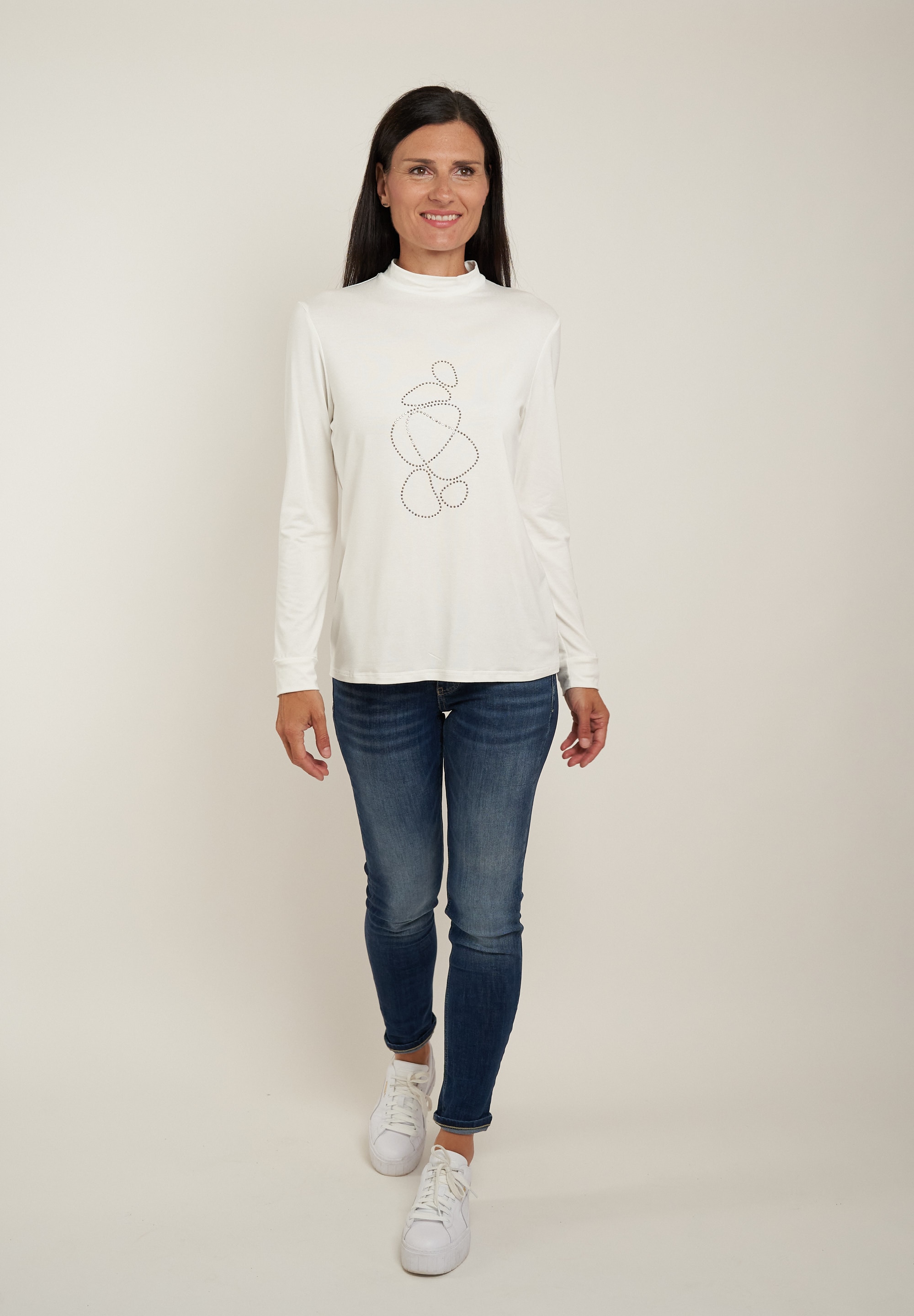 Seidel Moden Langarmshirt mit Glitzersteinen, MADE IN GERMANY