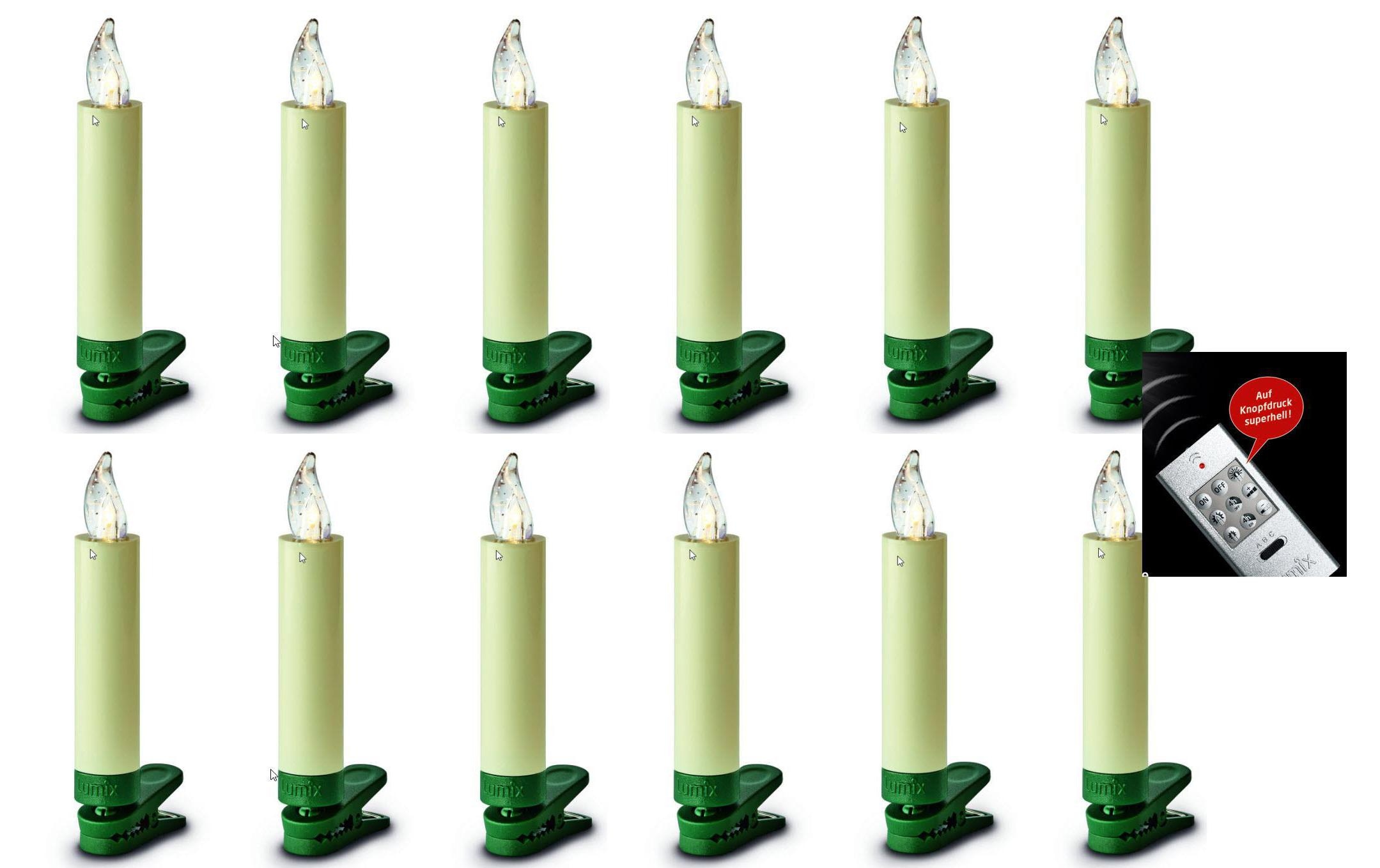 lumix Christbaumkerzen »Baumkerze Superlight Star« 12 Stk.-flammig inklusive Fernbedienung