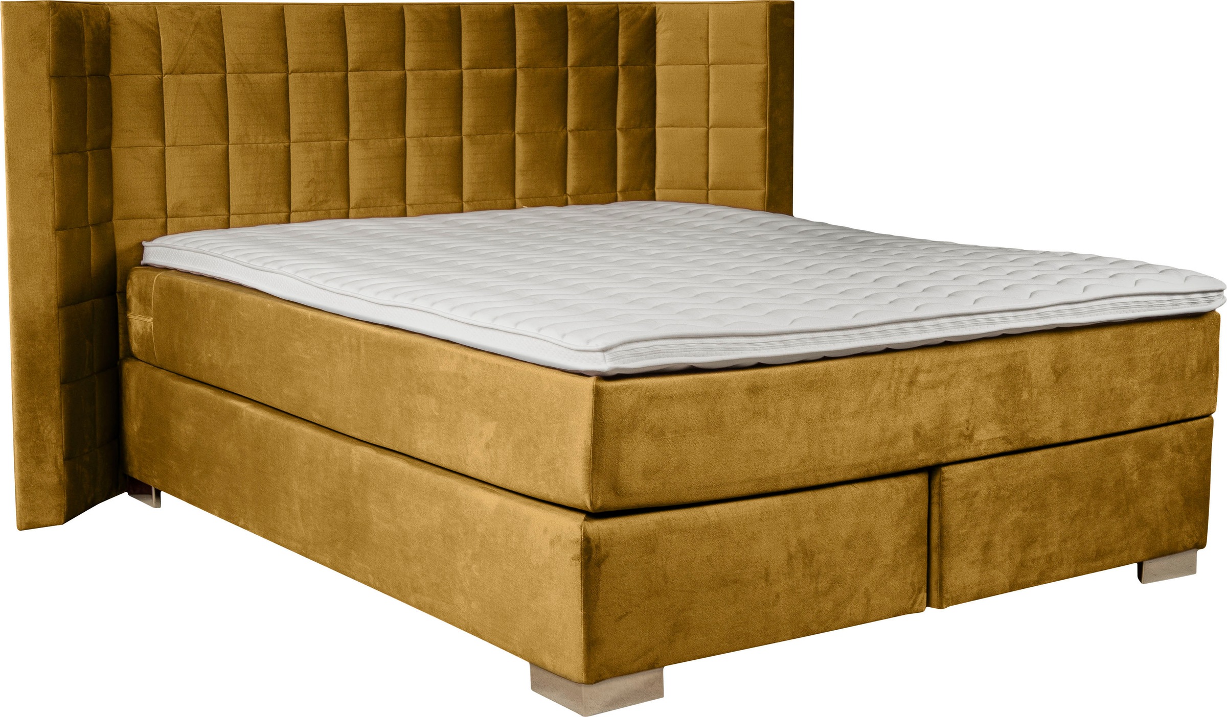 Home affaire Lit boxspring »Piazza« avec matelassage et tête de lit avec ailes latérales