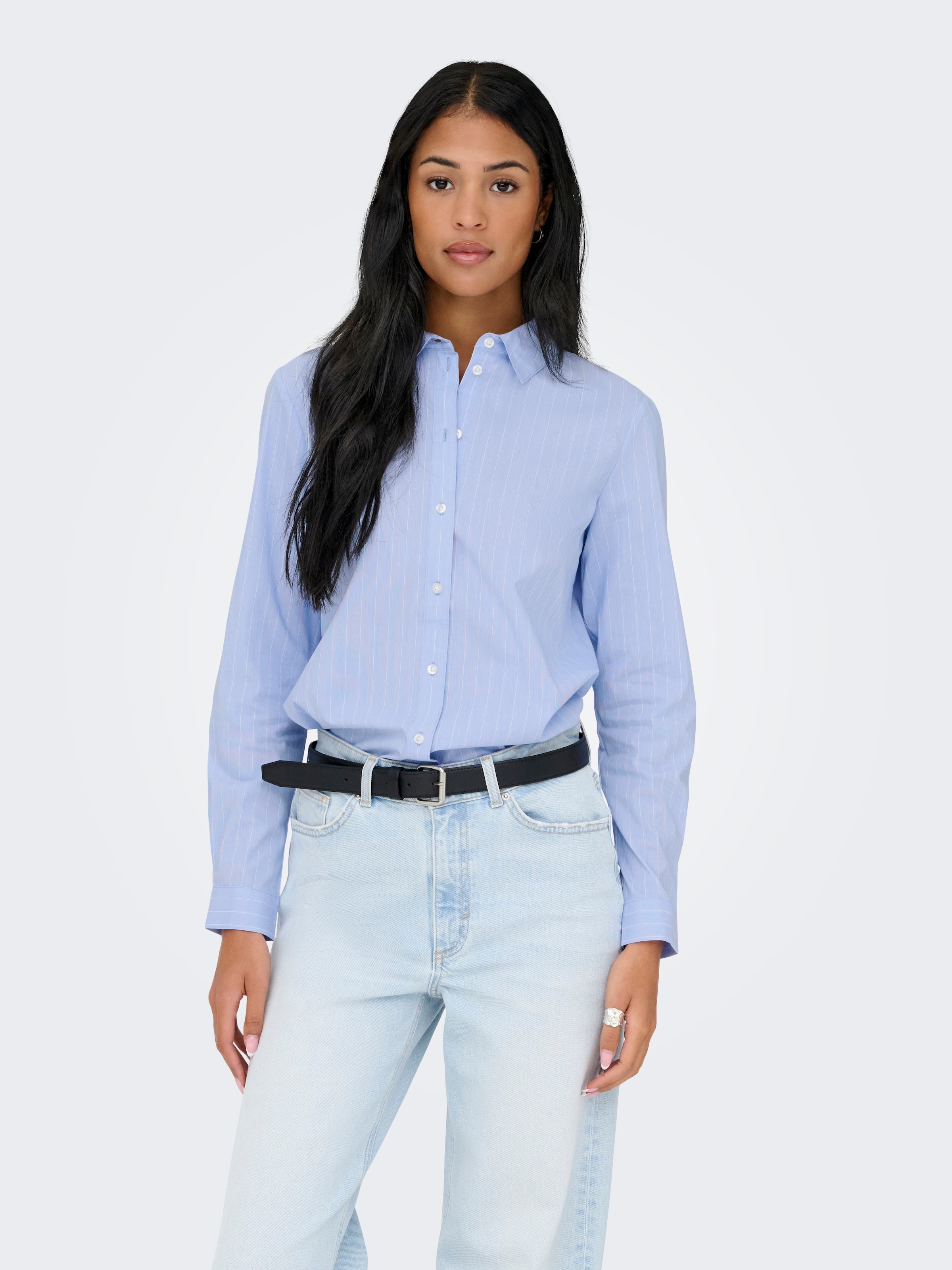 JDY Blouse chemise »JDYMIO L/S SHIRT WVN NOOS« mélange coton, coupe régulière