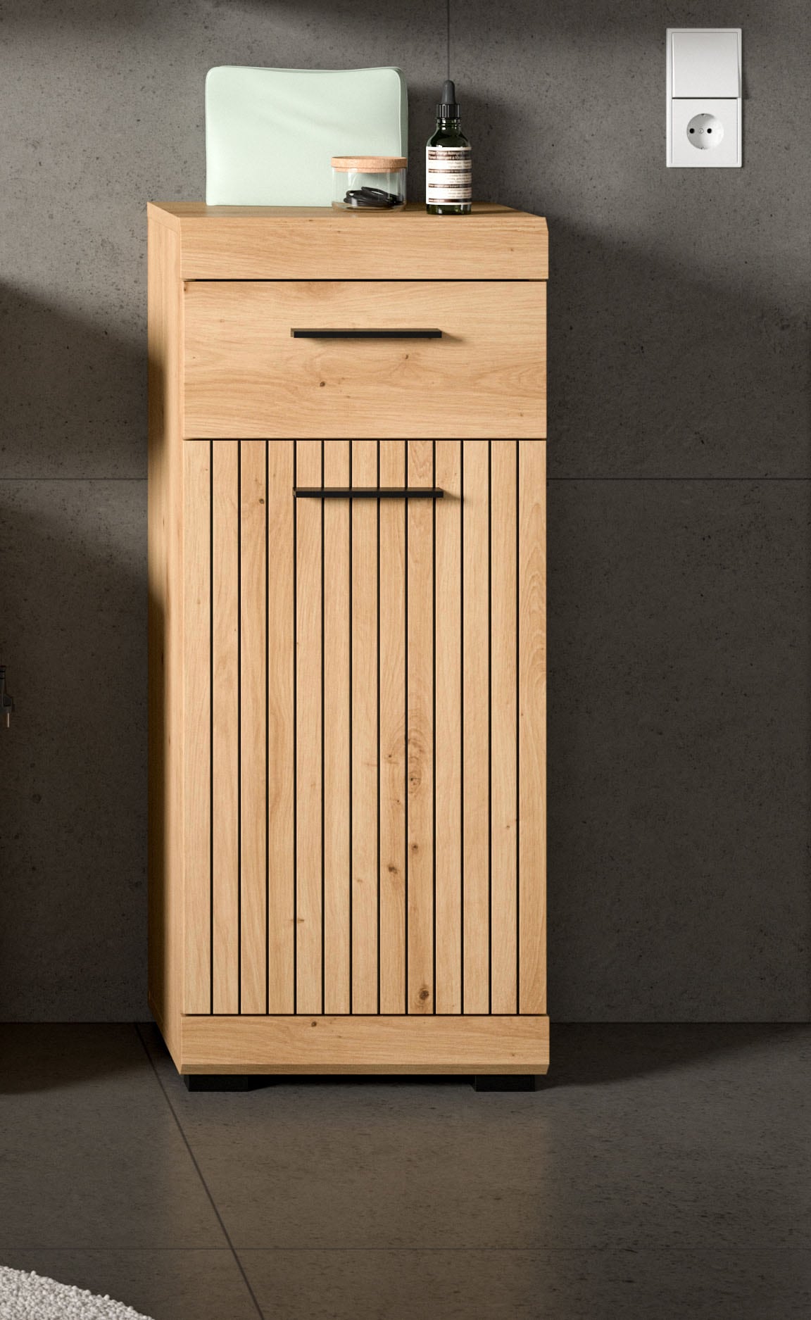 welltime Armoire basse »SIENA, Breite 37cm, 1 Tür, 1 Schubkasten, 2 Fächer, MDF-Front« BEST-SELLER !, 1 cuis tlg. disponible en plusieurs couleurs, meubles de salle de bain, armoire de salle de bain, commode, salle de bain