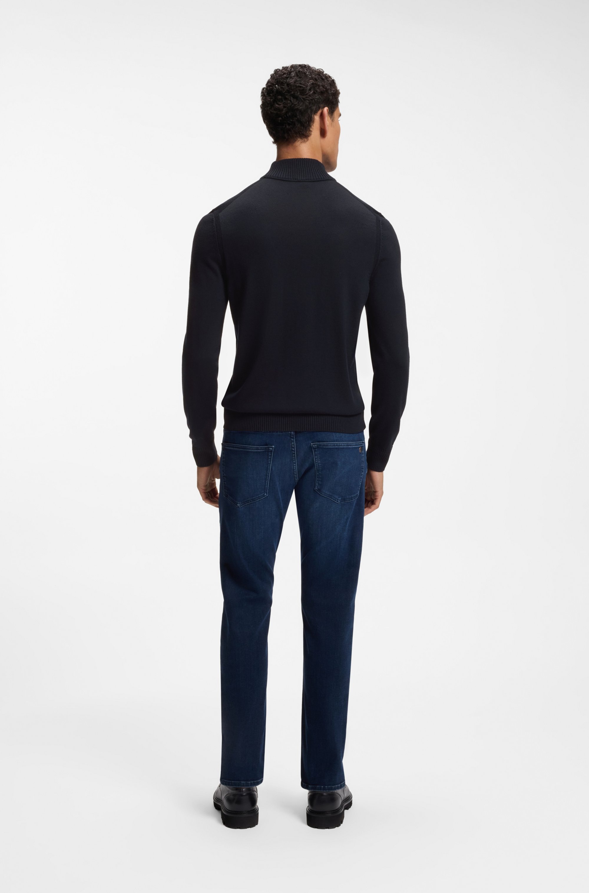 BOSS ORANGE Strickpullover »Avac M1« Regular Fit, Schurwollmischung, Stehkragen