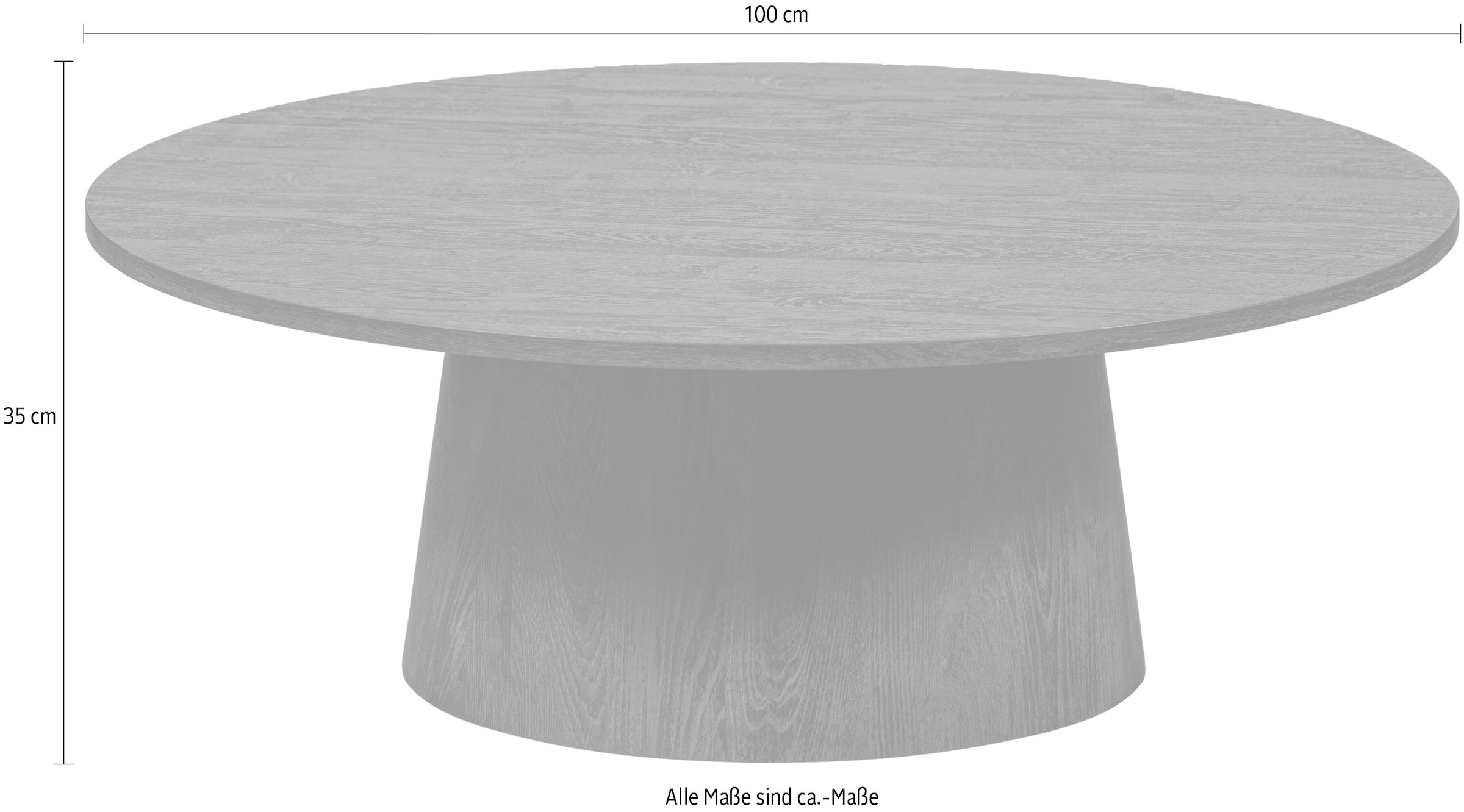 WOOOD Couchtisch »Venlo« runde Form, belastbar bis 25 kg, H 35 cm x Ø 100 cm