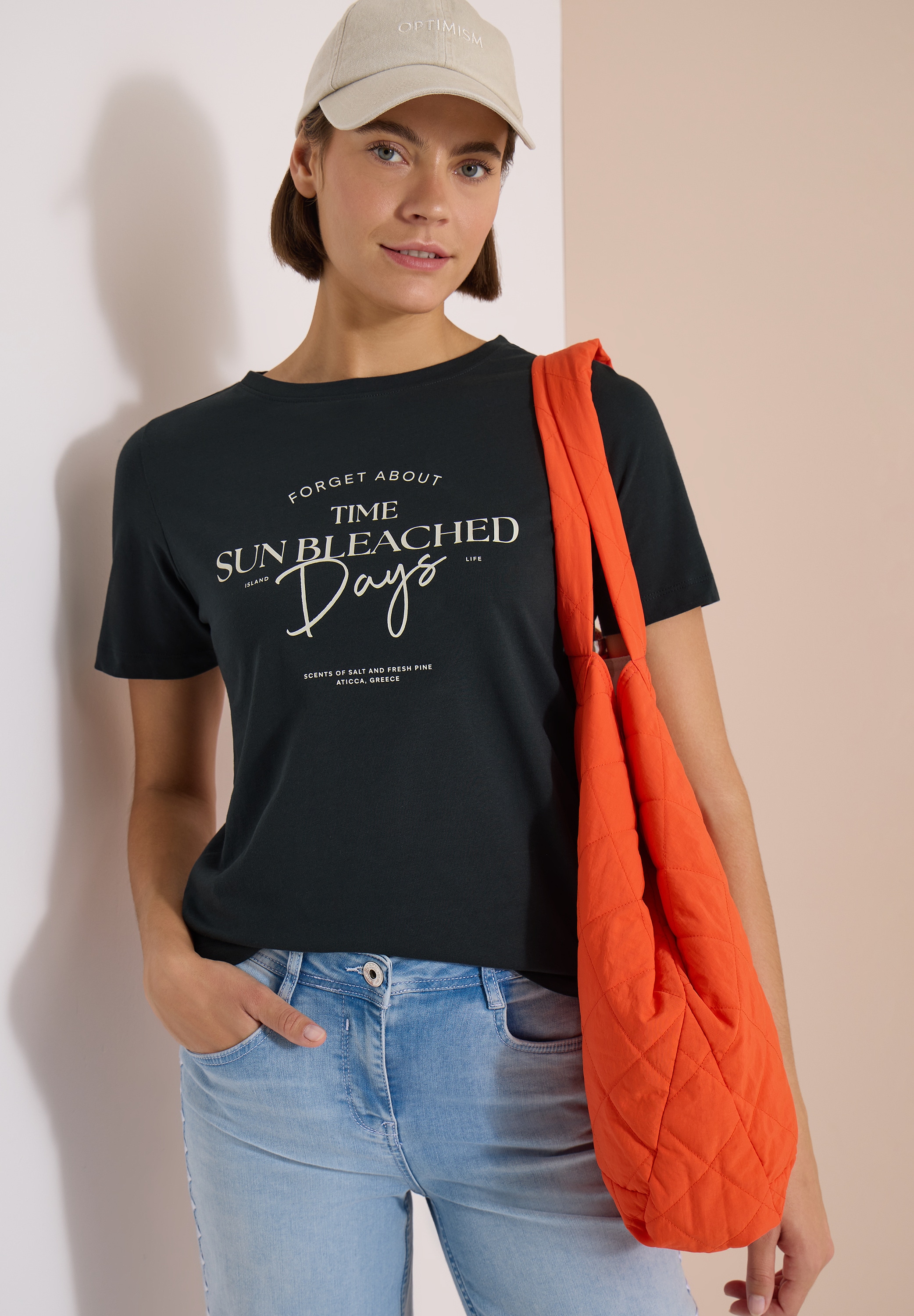 Cecil T-shirt imprimé »Style Lea« t-shirt d'été, col rond, coton, imprimé