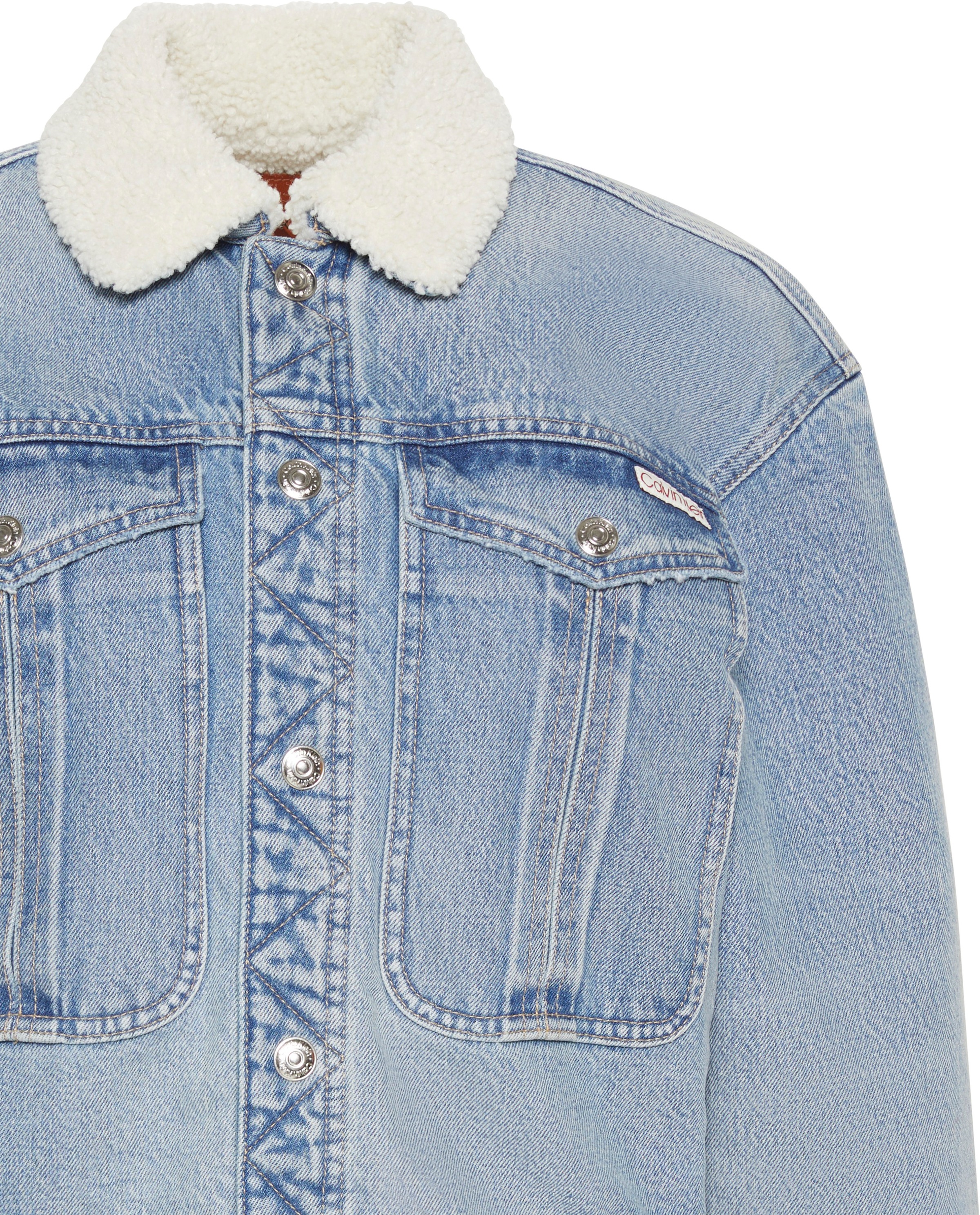 Calvin Klein Jeans Jeansjacke »SHERPA WOOL DENIM JACKET« ohne Kapuze Mit Rundhalsausschnitt, regular fit