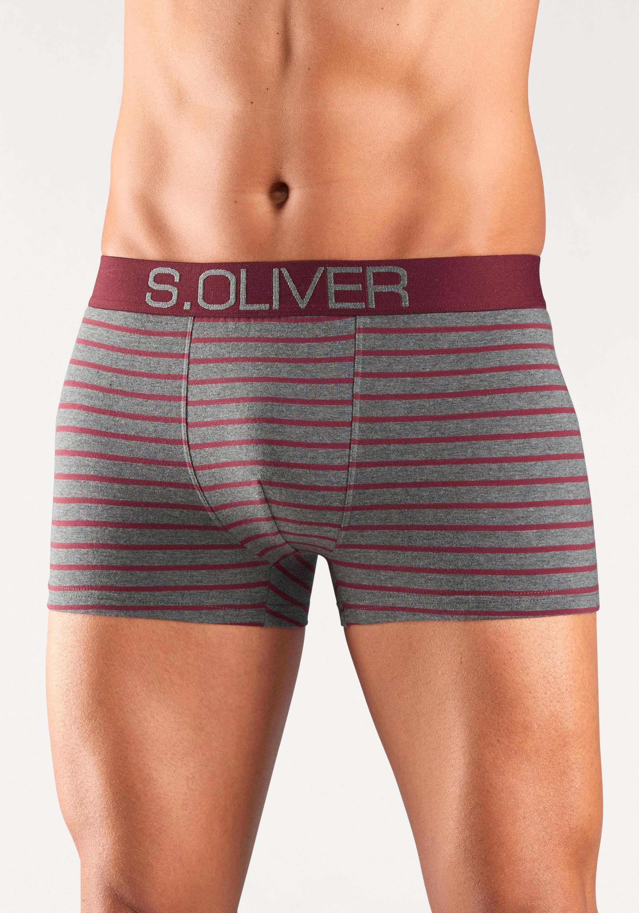 s.Oliver Boxer »Boxershorts für Herren« Paquet, 4 cuis mit kontrastfarbenem Webbund