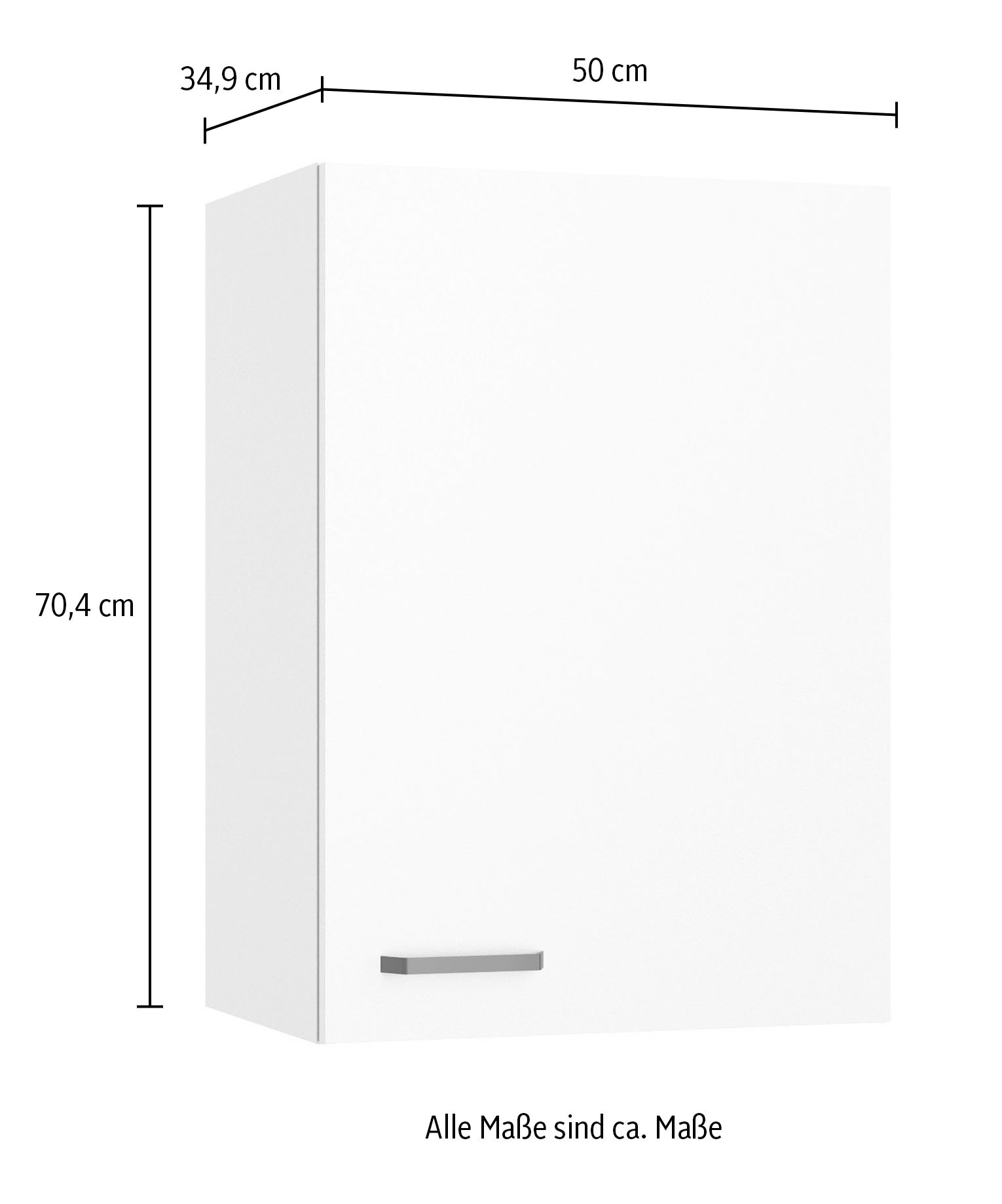 KOCHSTATION Armoire suspendue »KS-Paula« 50 cm breit, 70 cm hoch, mit 1 Tür, 2 Einlegeböden