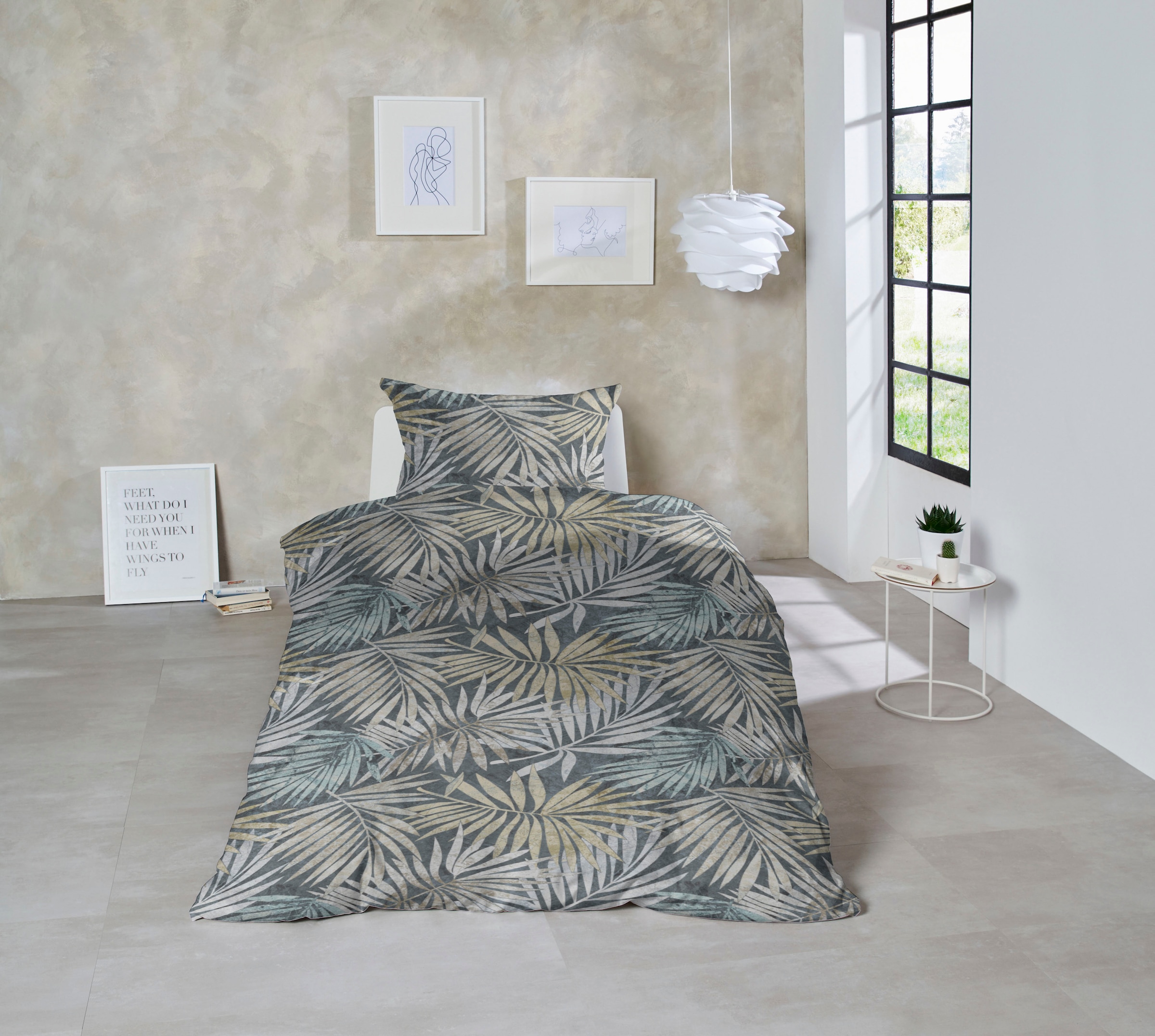 Primera Bettwäsche »Mako-Satin Bettwäsche Palmeral« 2 Stk. mit beruhigenden Palmenblättern