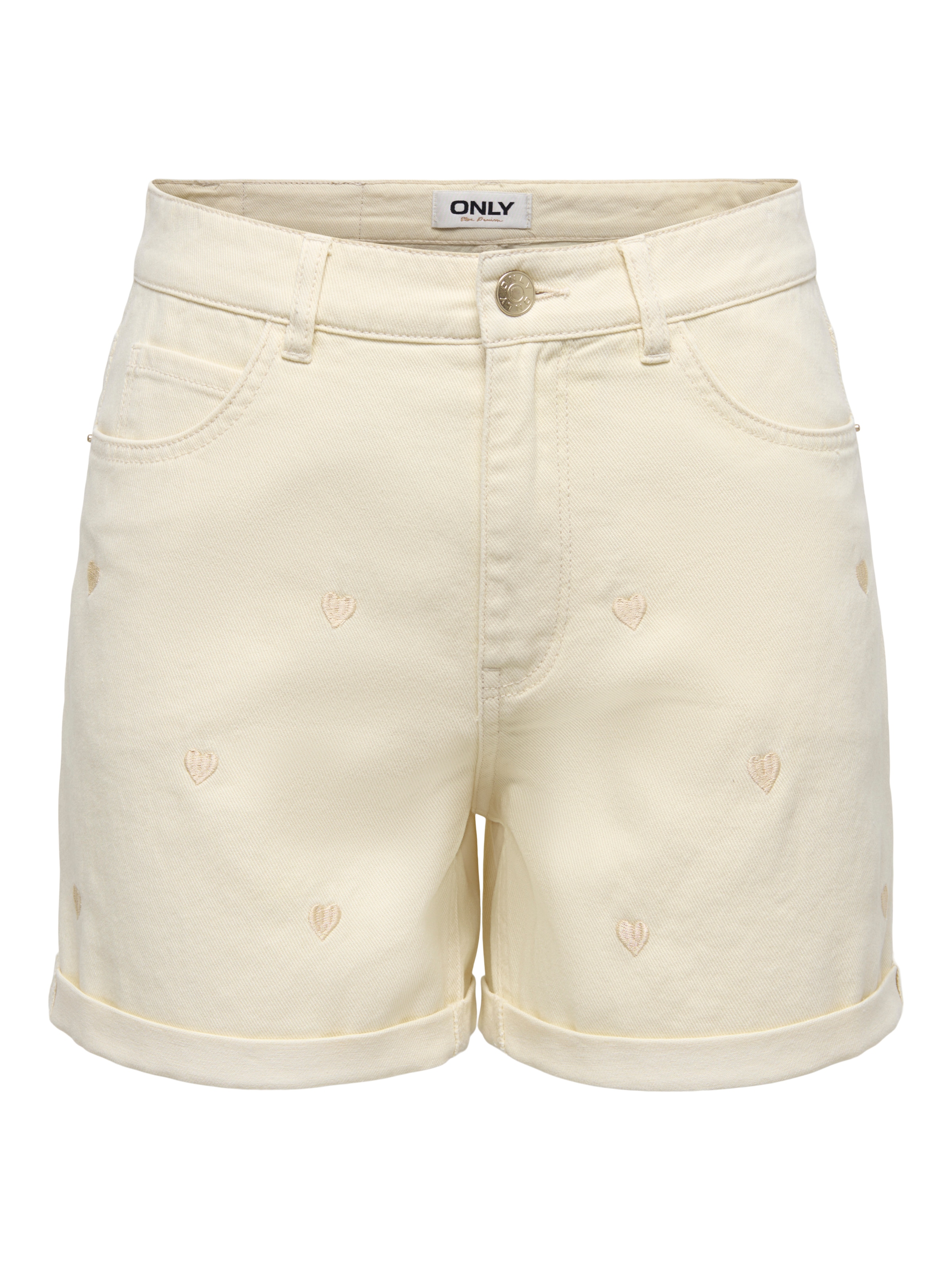 ONLY Short en jean »ONLVEGA HW EMBROIDERY DNM SHORTS GUANOOS« coton, taille haute