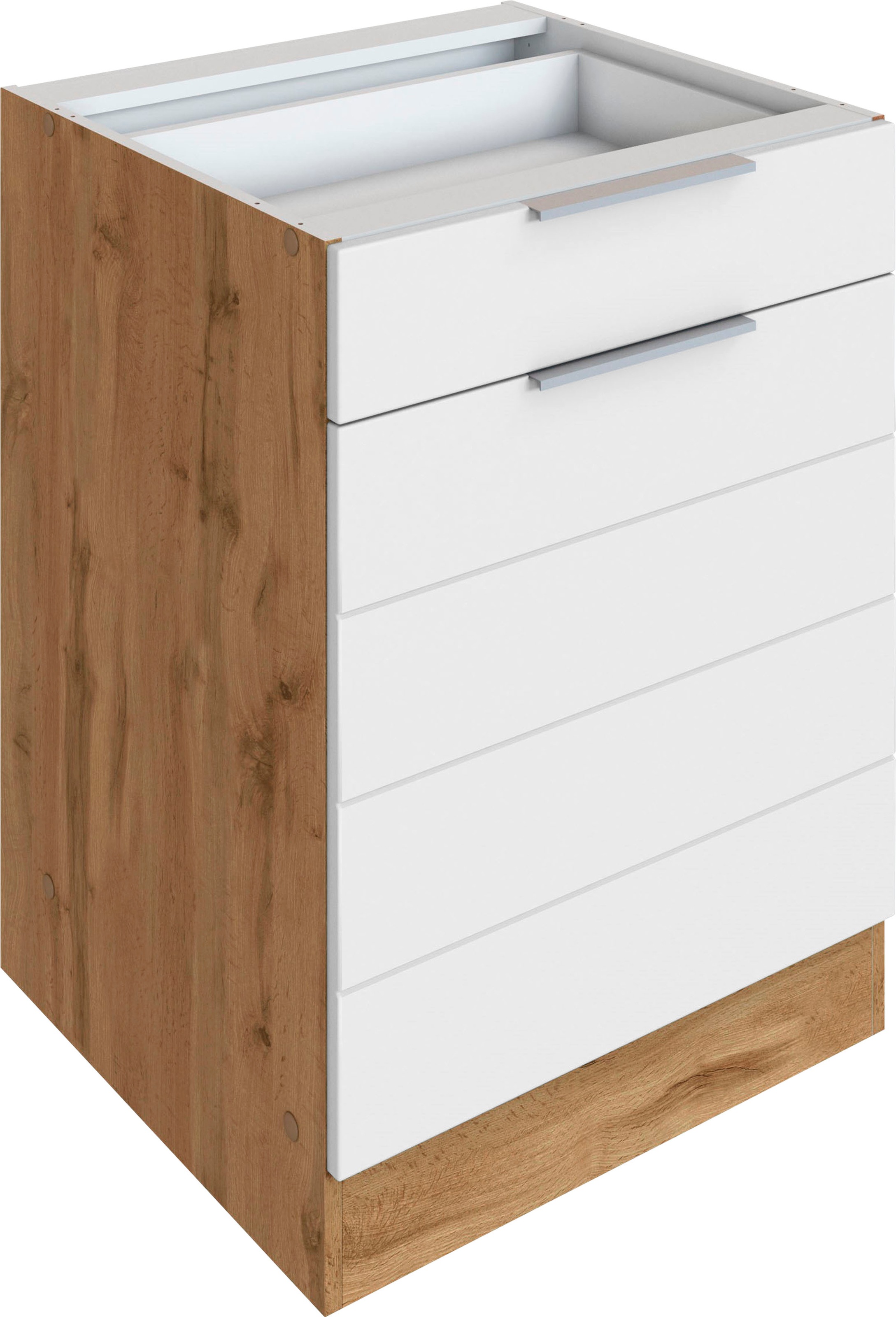 KOCHSTATION Armoire basse »KS-Luhe« 60 cm de large, façades MDF de haute qualité avec lisse horizontale
