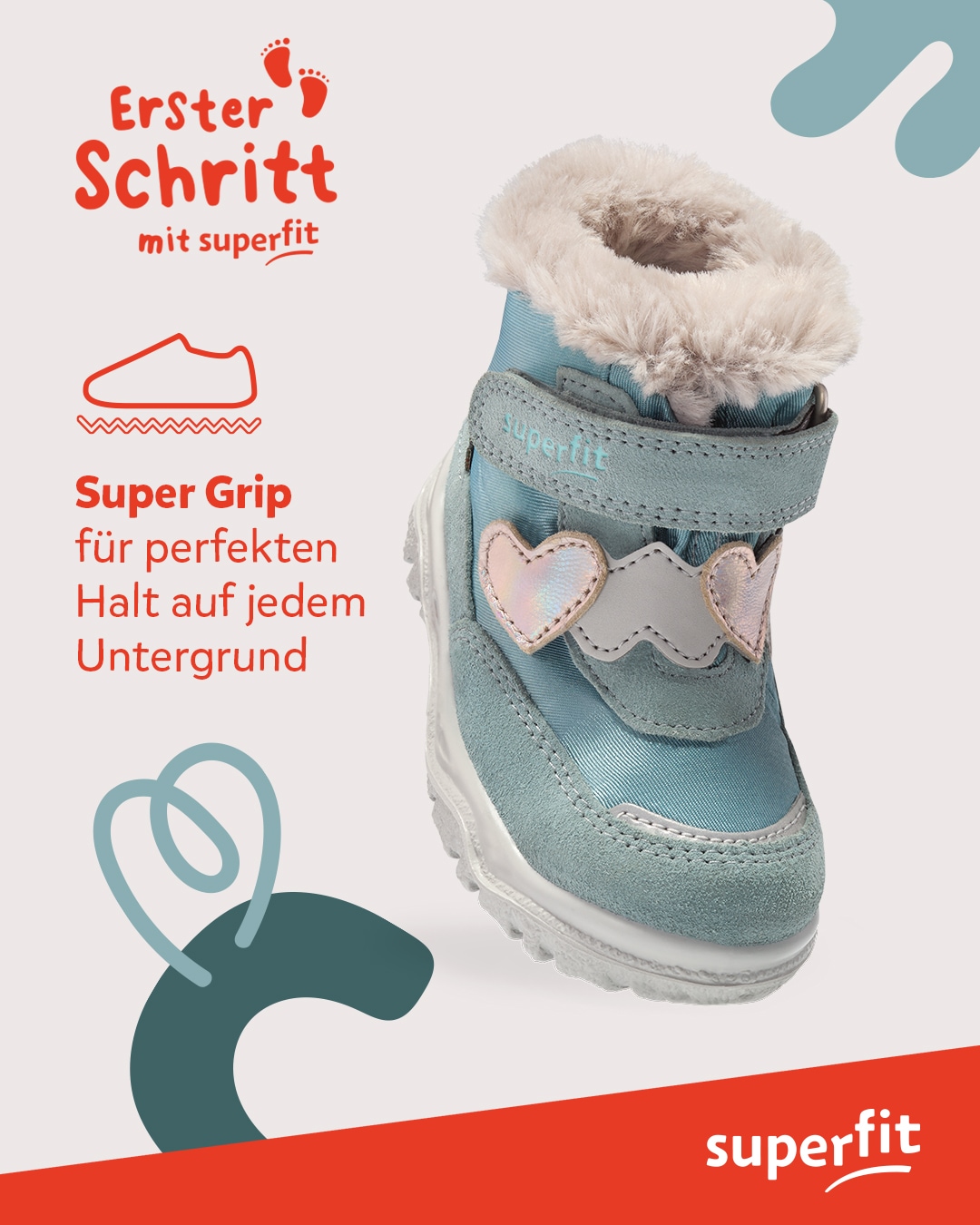 Superfit Winterboots »HUSKY, WMS: weit«  Klettstiefel mit wasserdichtem GORE TEX, Grössenschablone zum Download